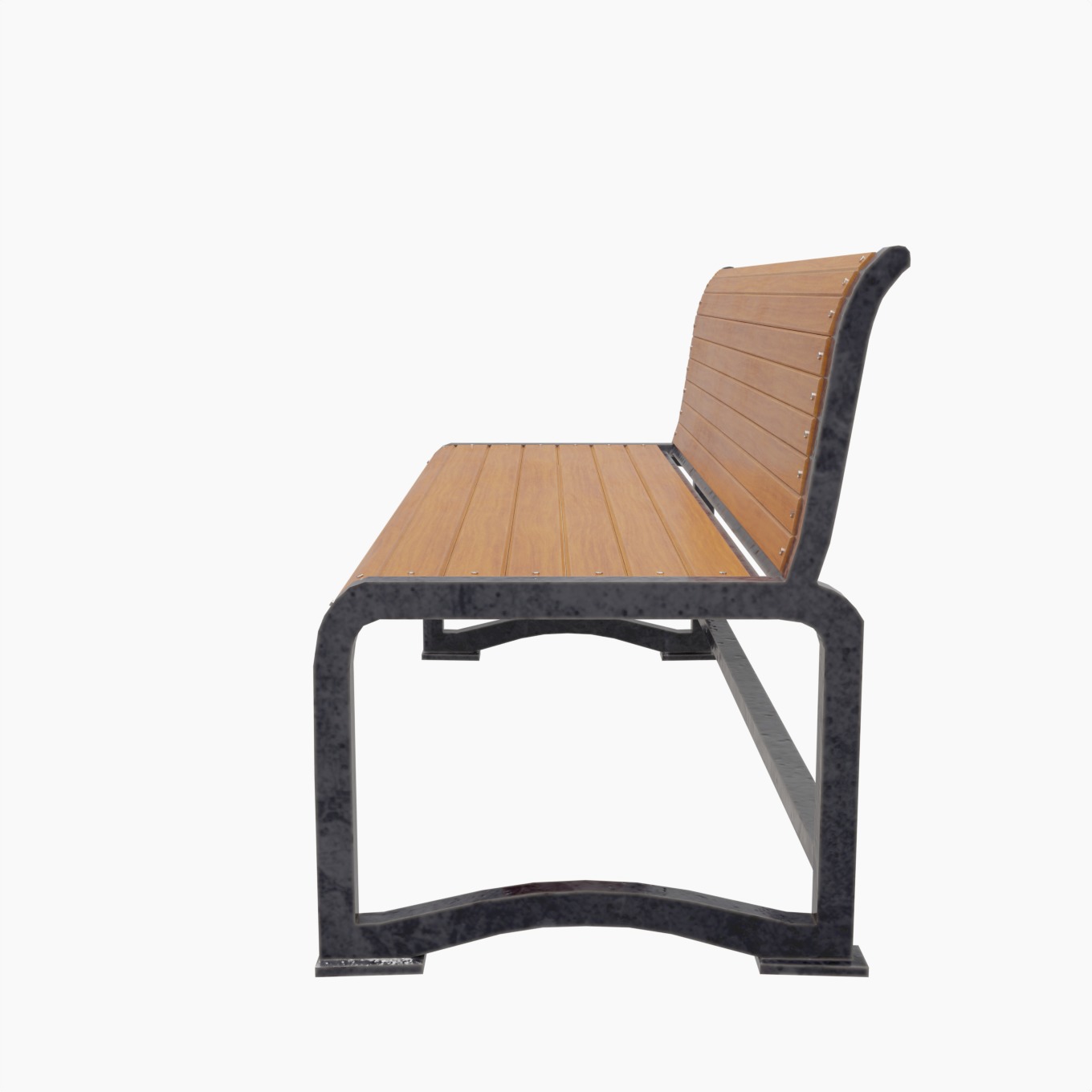 Street Bench V3 Low-poly 3D model_2