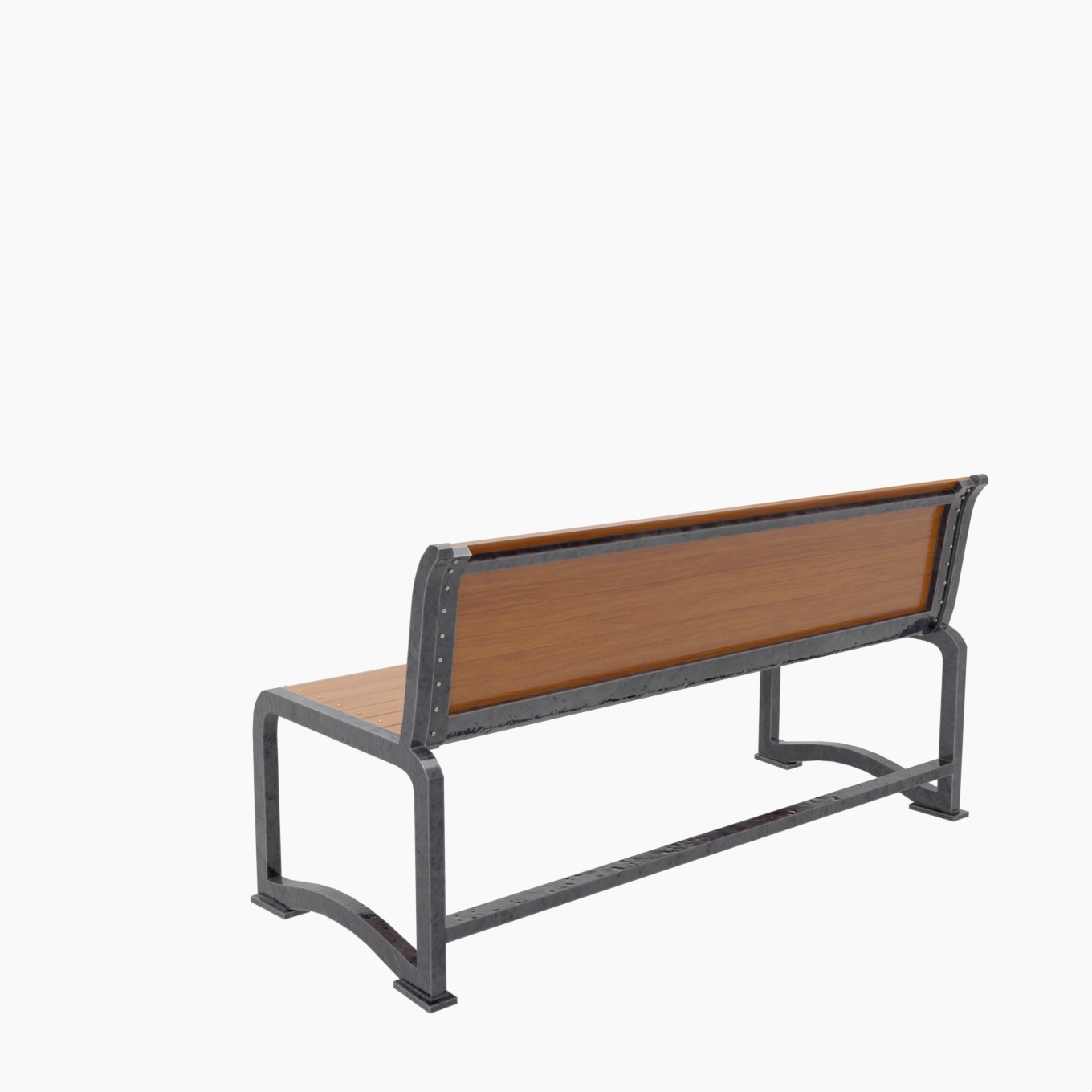 Street Bench V3 Low-poly 3D model_3