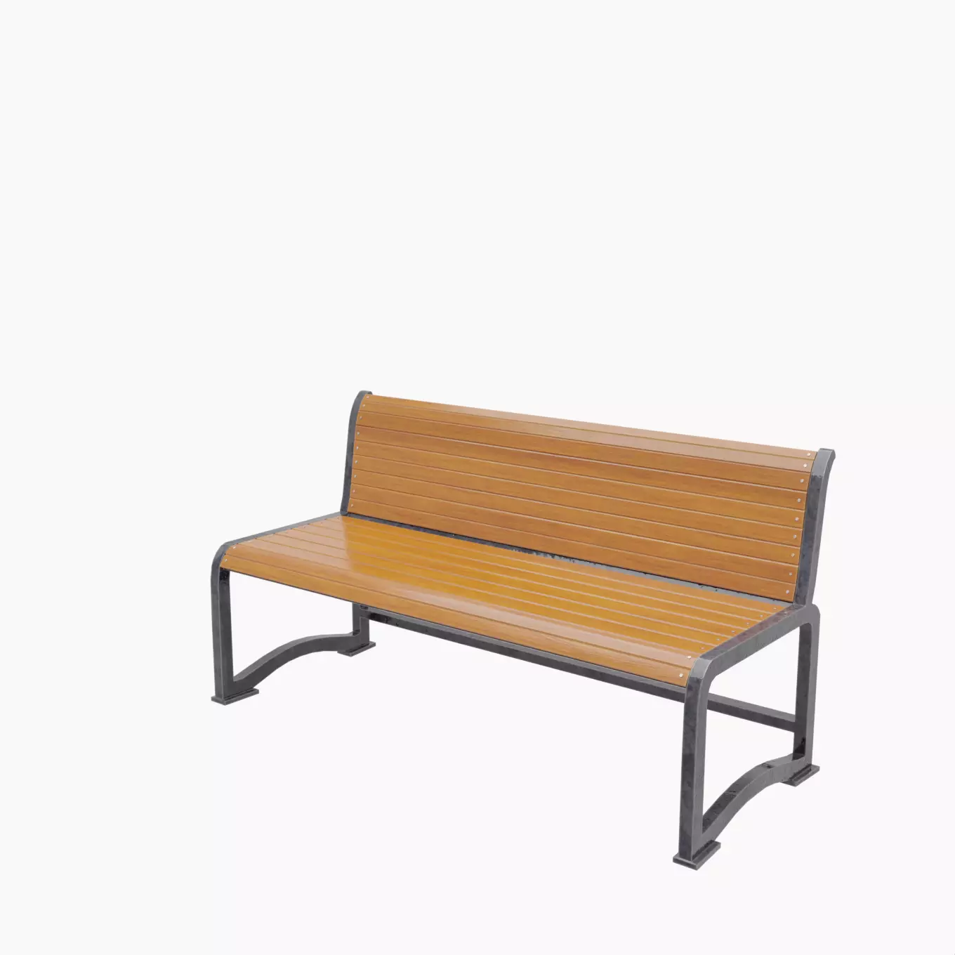 Street Bench V3 Low-poly 3D model_0