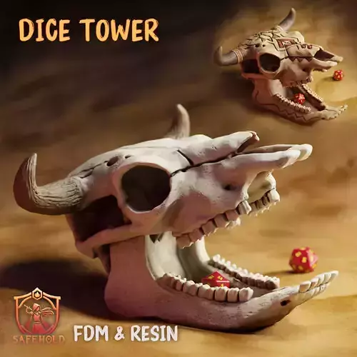 Bull Skull Dice Tower 3D print model