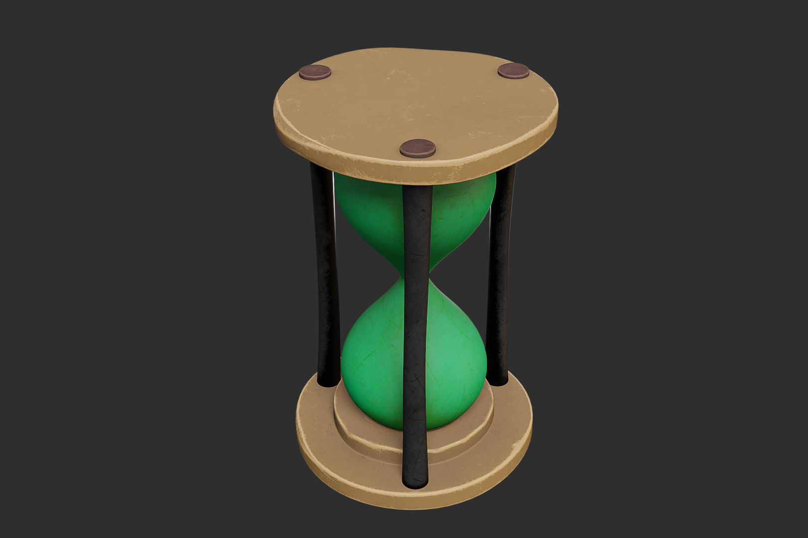 a sand clock Low-poly 3D model_2
