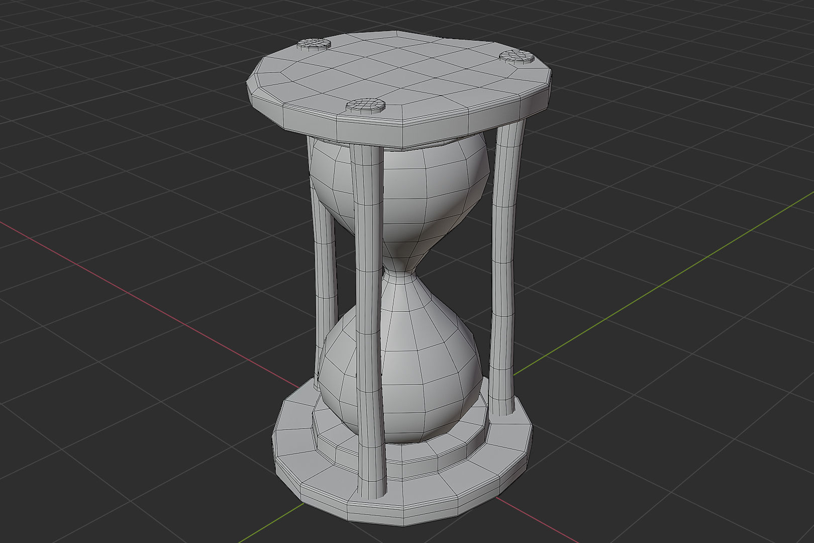a sand clock Low-poly 3D model_4