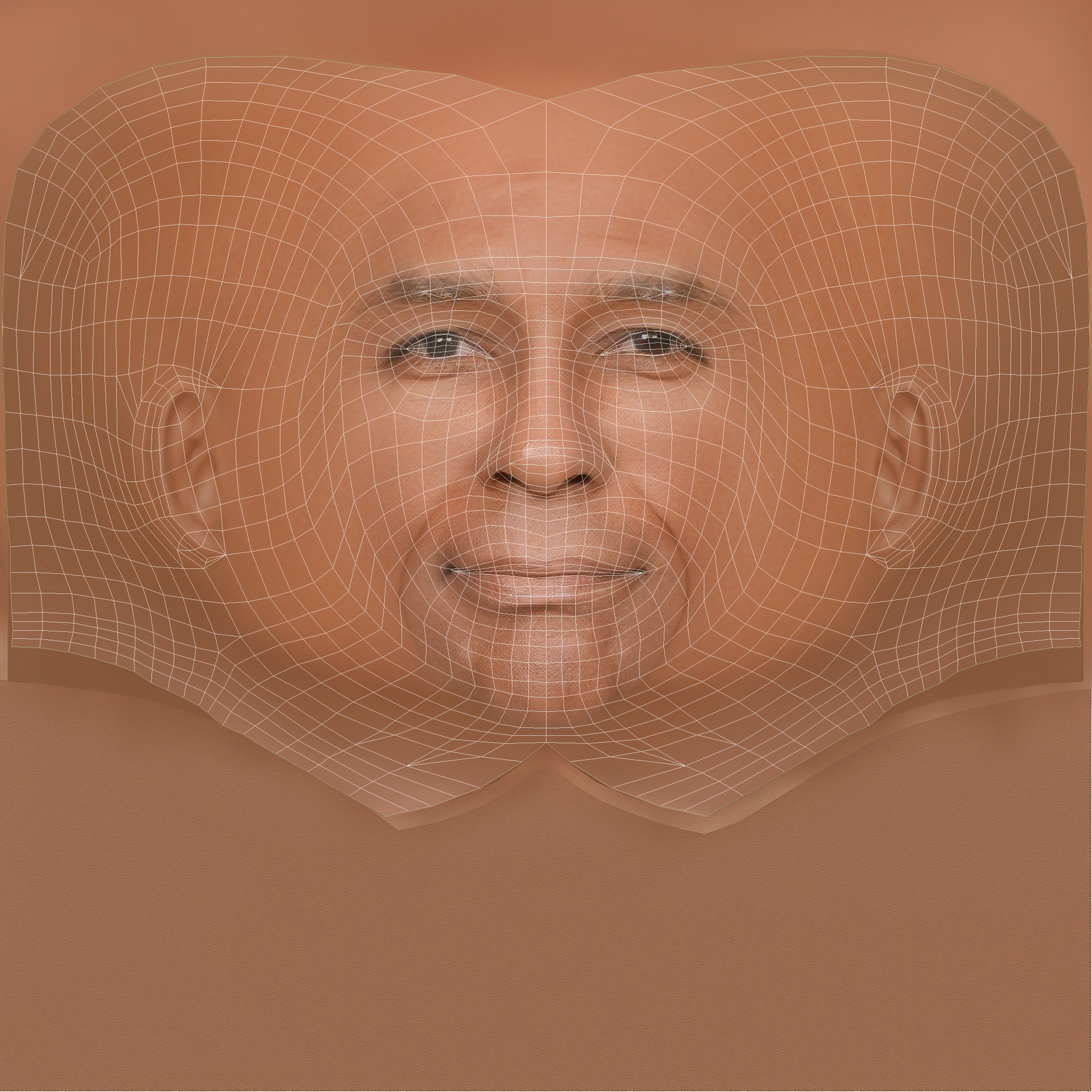 Michael Dorn Head - Low poly head for game Low-poly 3D model_8