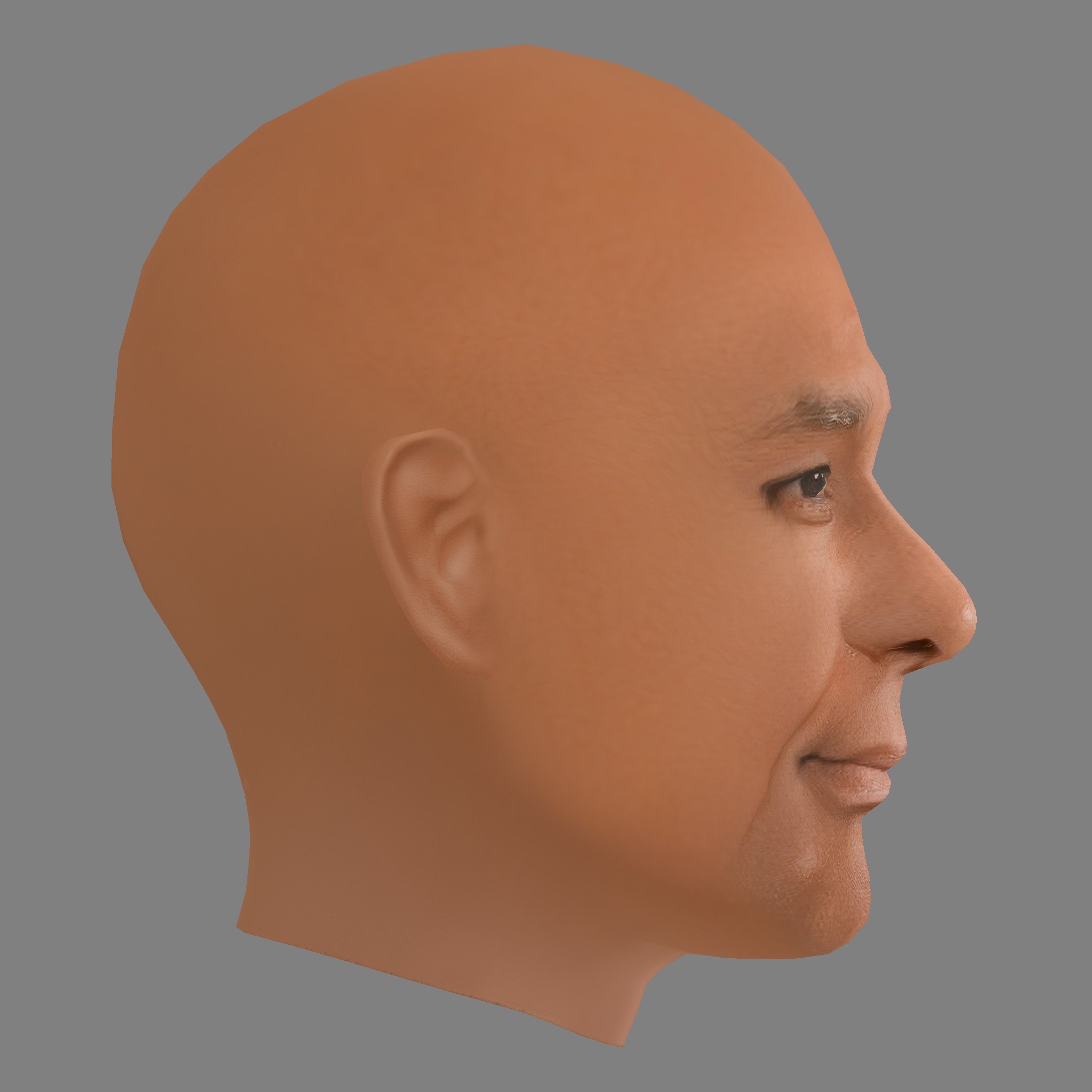 Michael Dorn Head - Low poly head for game Low-poly 3D model_5