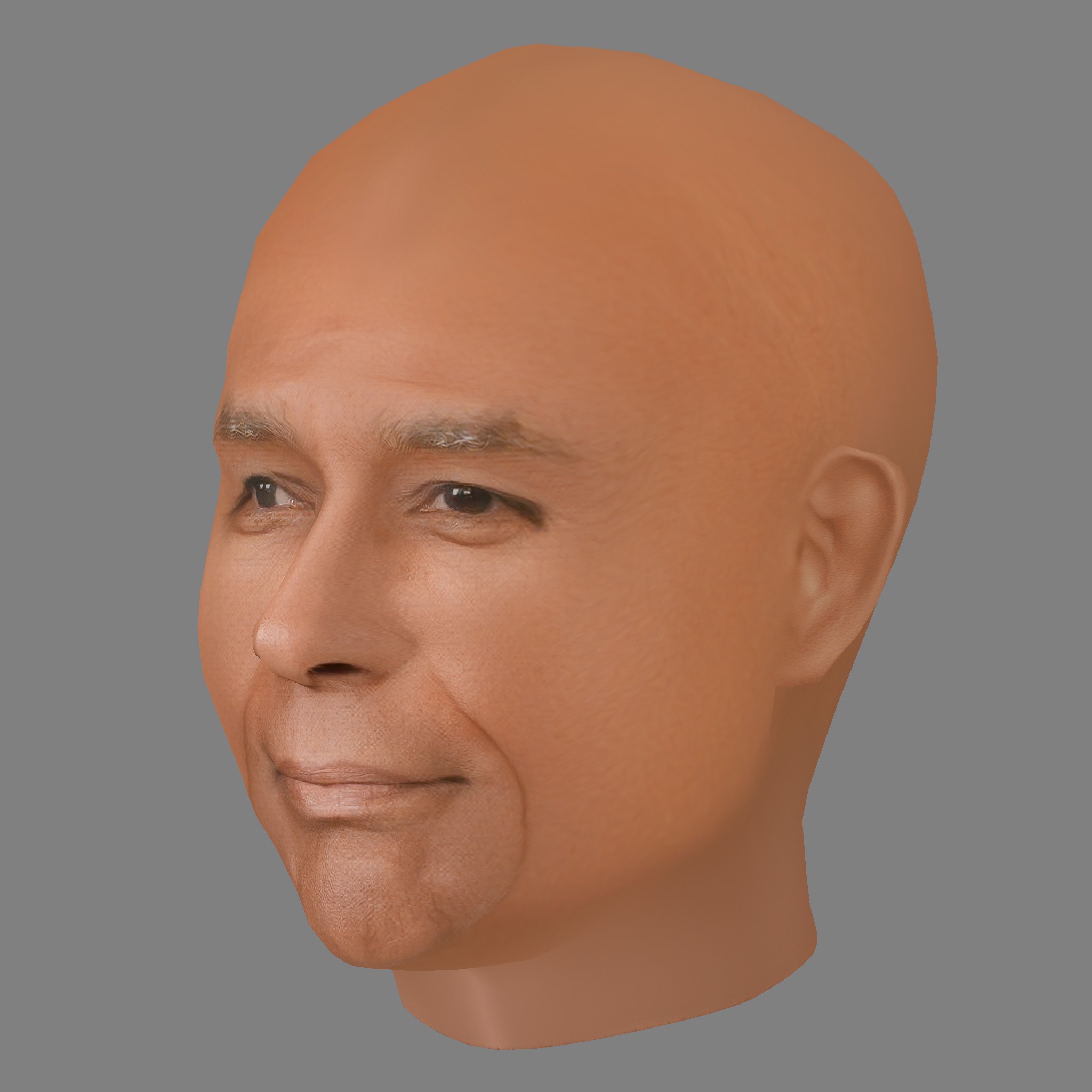 Michael Dorn Head - Low poly head for game Low-poly 3D model_1