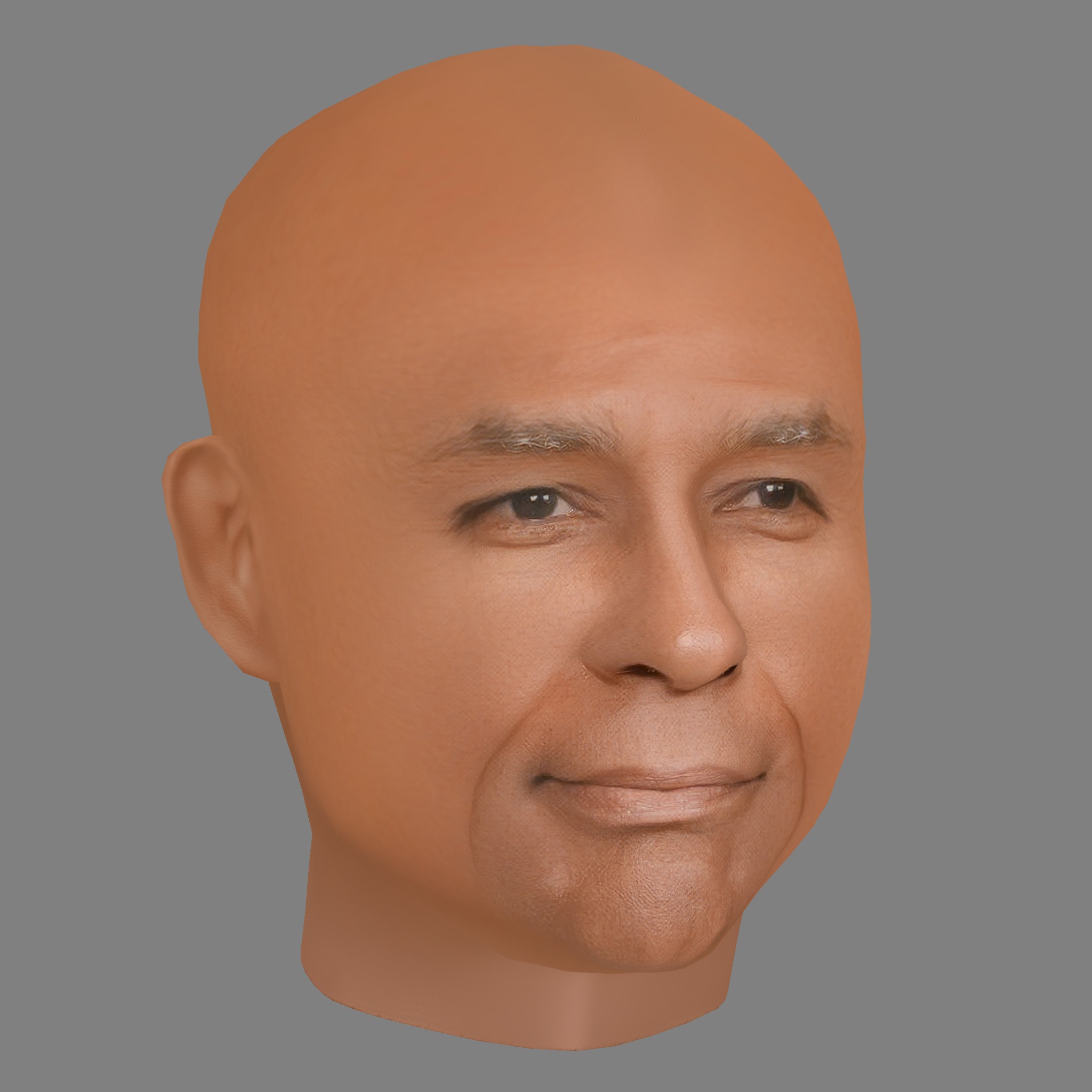 Michael Dorn Head - Low poly head for game Low-poly 3D model_6