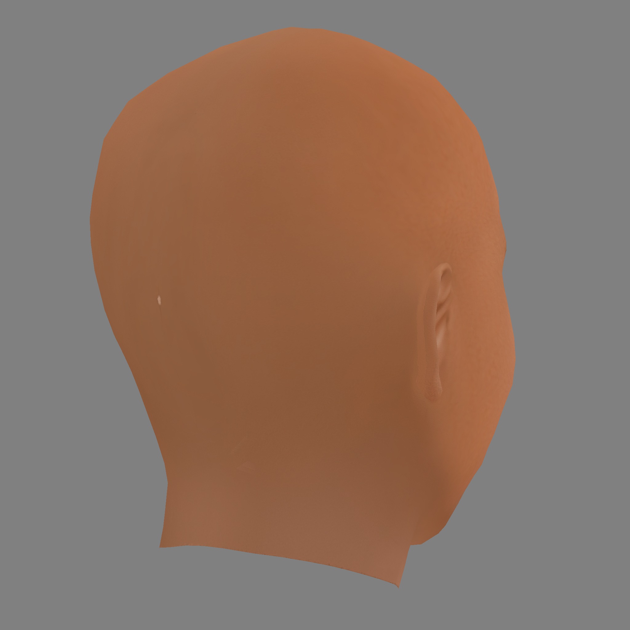 Michael Dorn Head - Low poly head for game Low-poly 3D model_4