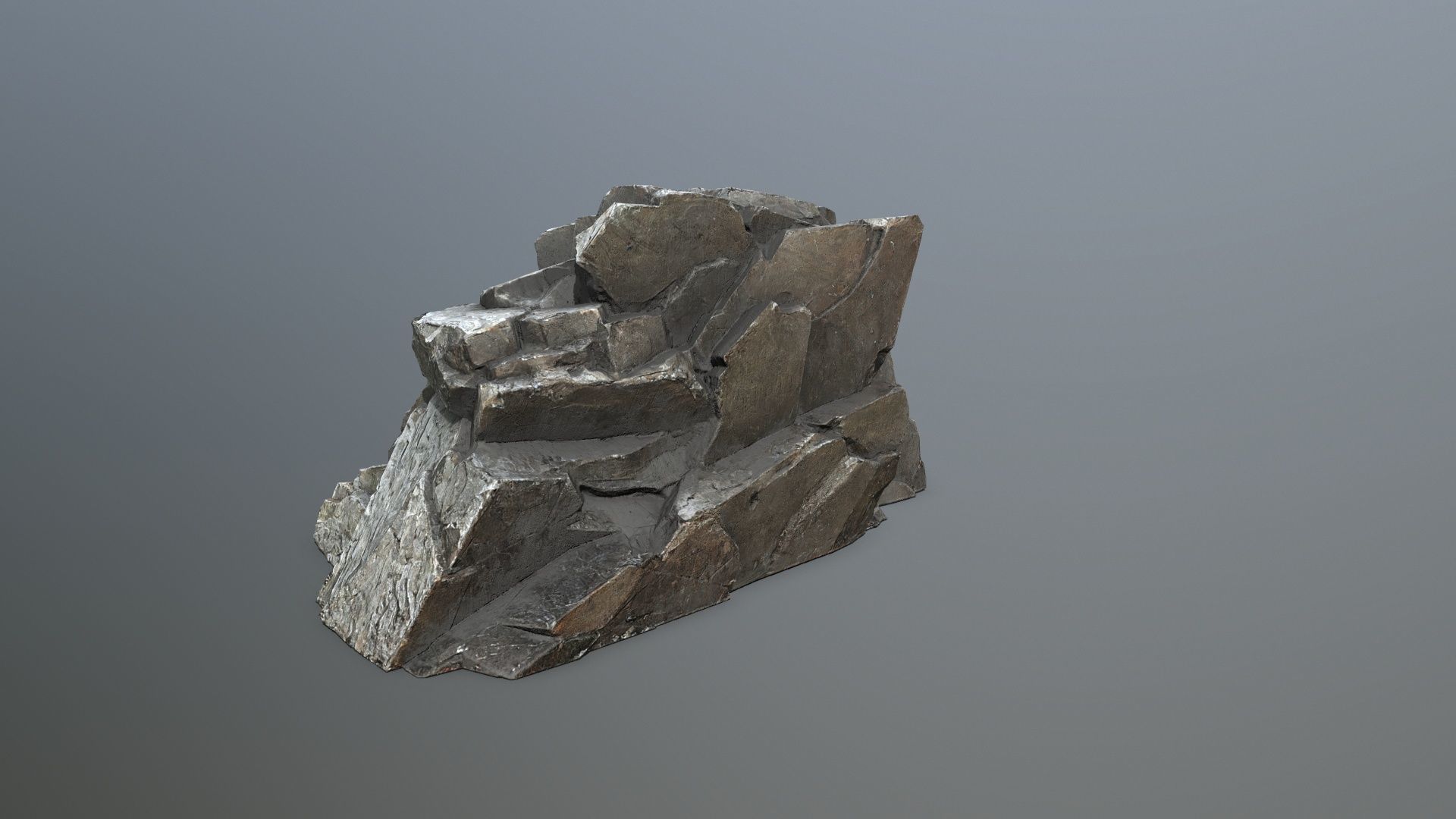 cliff rocks Low-poly 3D model_4