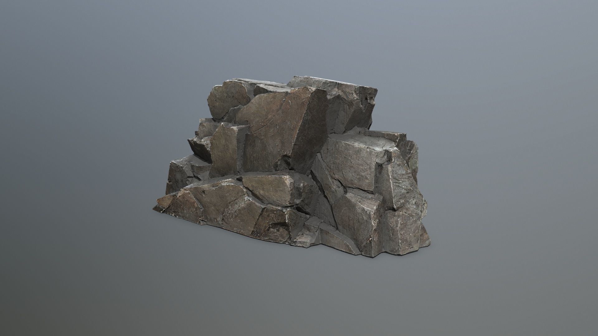 cliff rocks Low-poly 3D model_6
