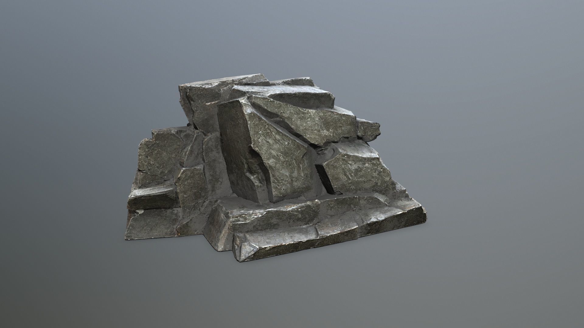 cliff rocks Low-poly 3D model_9