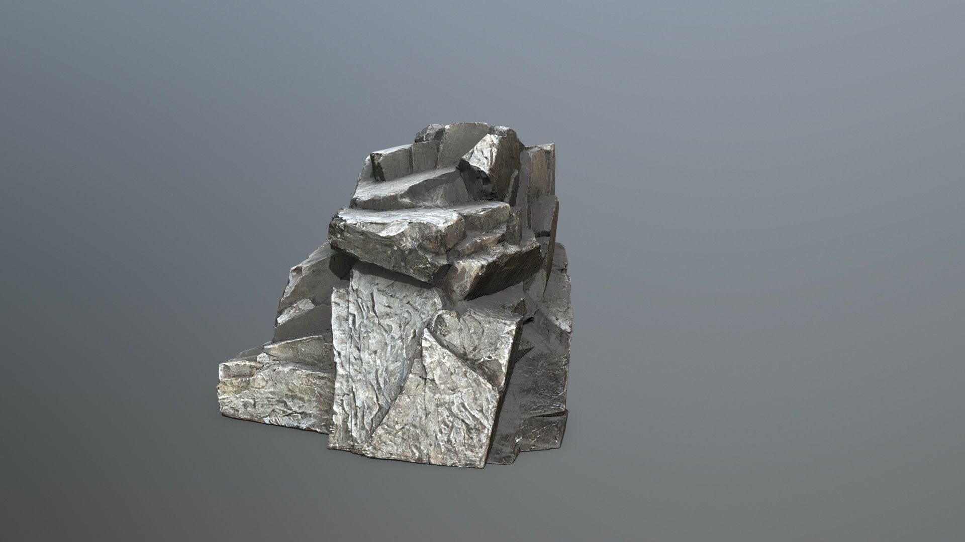 cliff rocks Low-poly 3D model_3