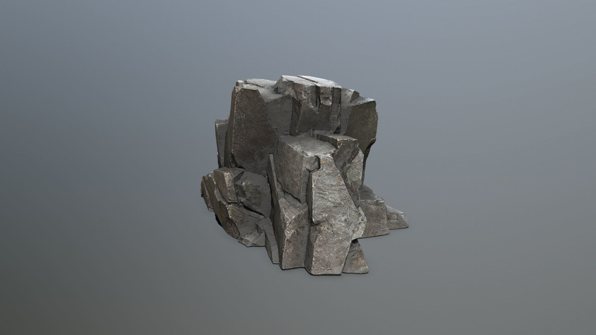 cliff rocks Low-poly 3D model_7