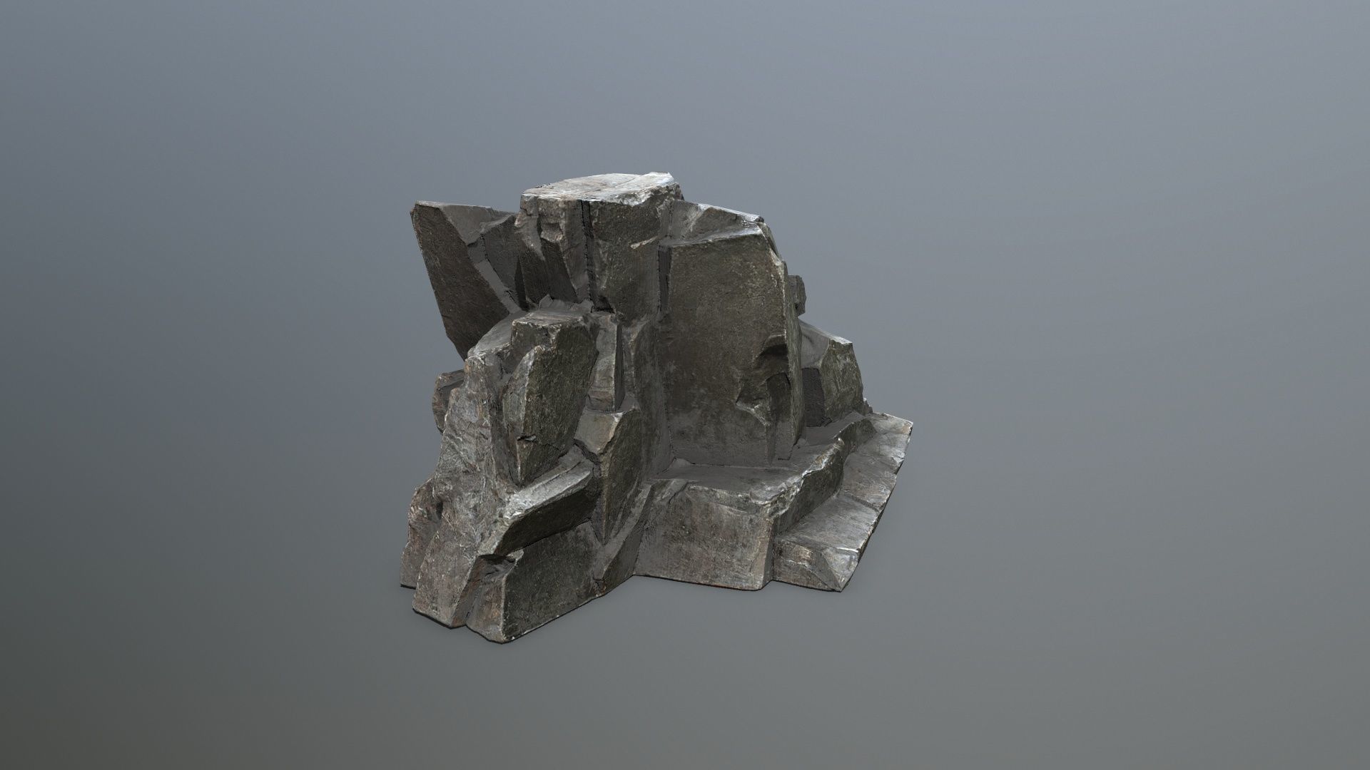 cliff rocks Low-poly 3D model_8