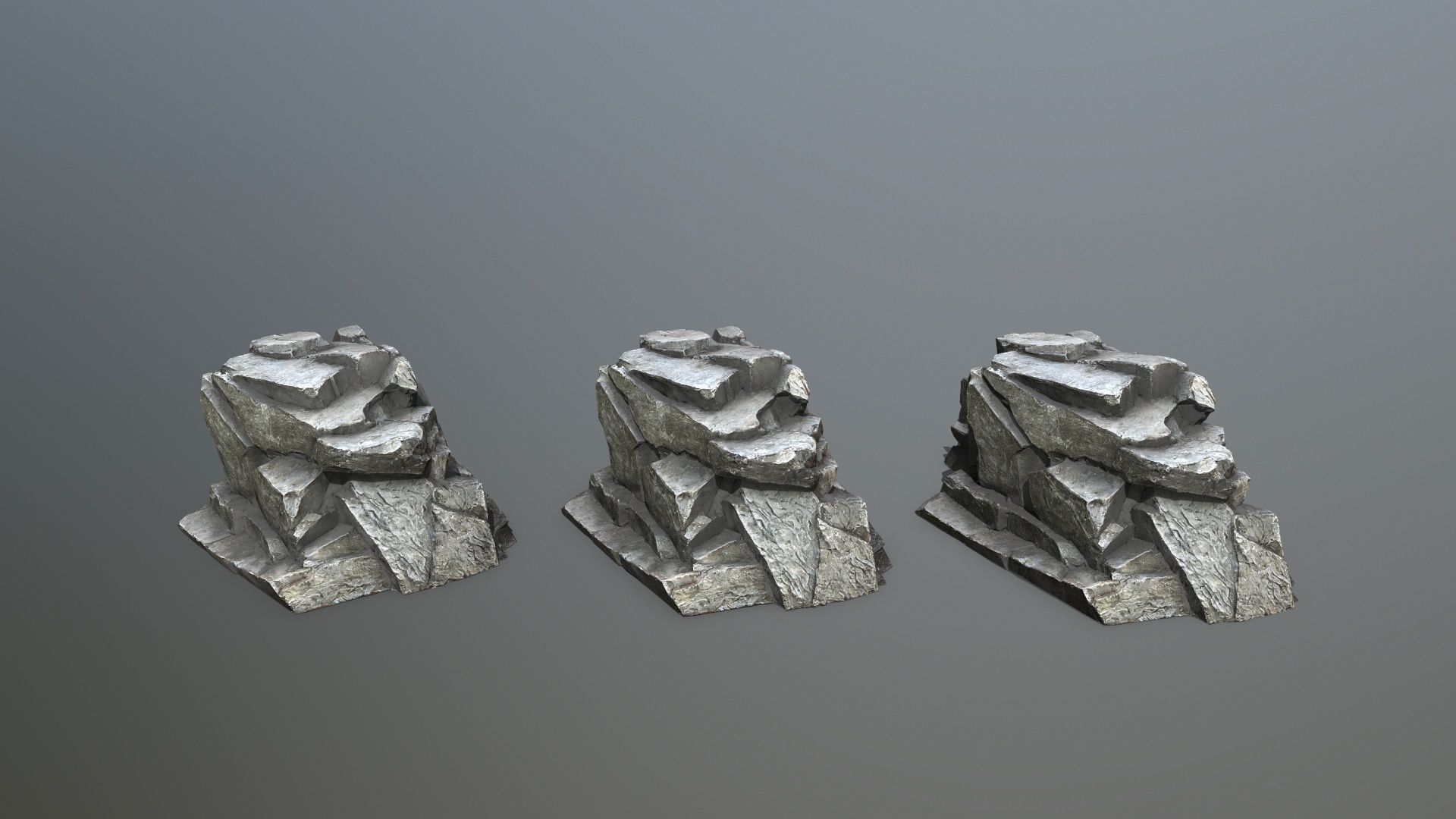 cliff rocks Low-poly 3D model_13