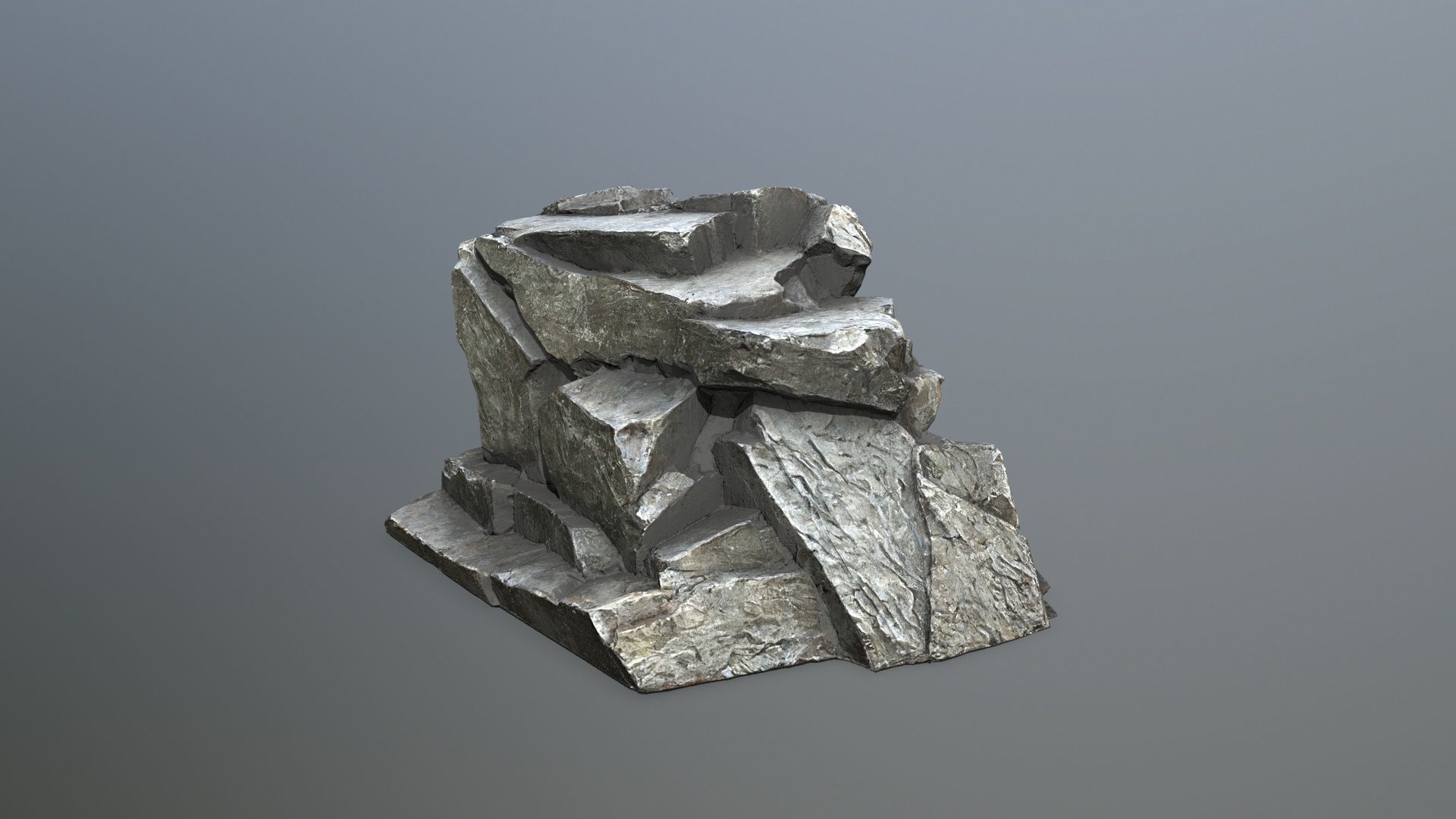cliff rocks Low-poly 3D model_11