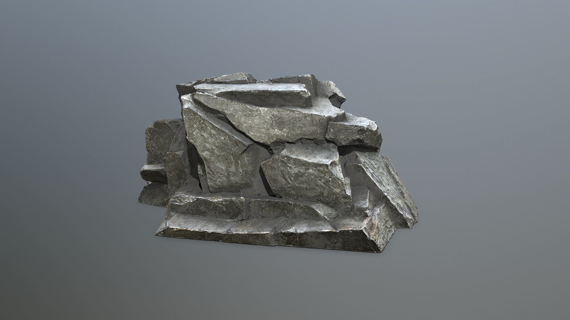 cliff rocks Low-poly 3D model_10