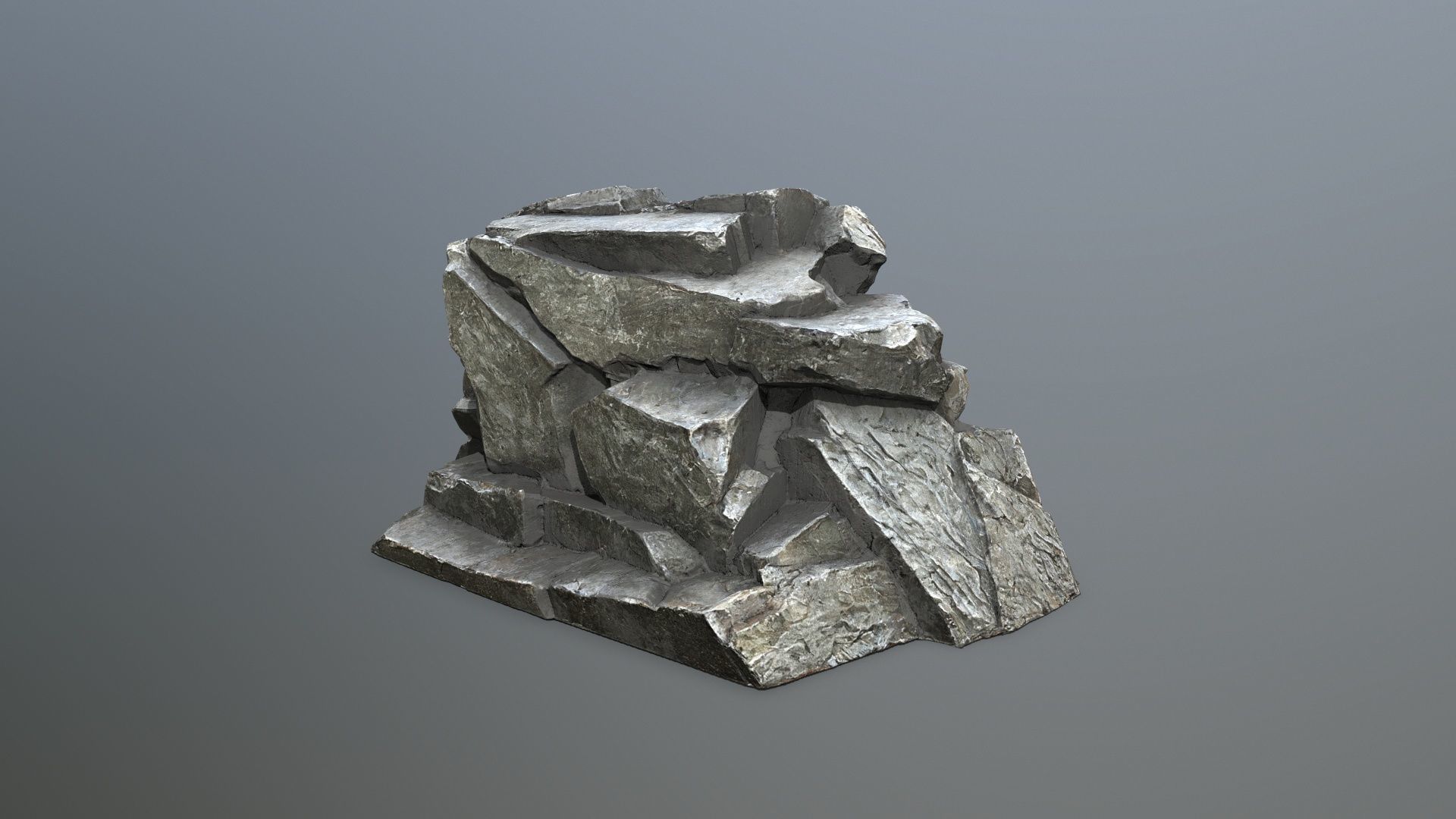 cliff rocks Low-poly 3D model_1