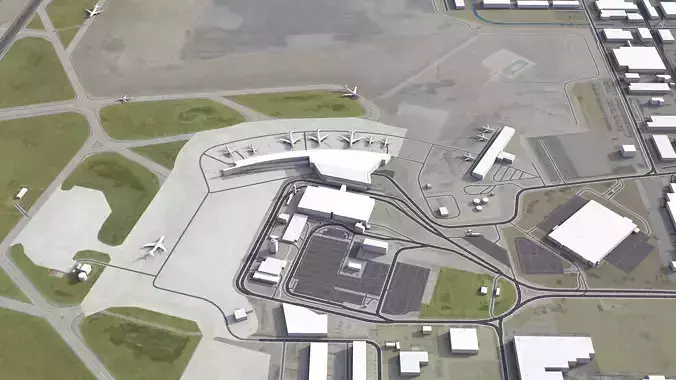 Winnipeg - James Armstrong Richardson Airport - YWG Low-poly 3D model