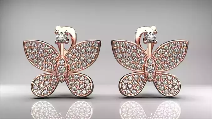 Butterfly earrings model 13 3D print model