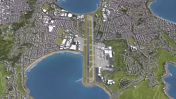 Wellington - Airport - WLG Low-poly 3D model