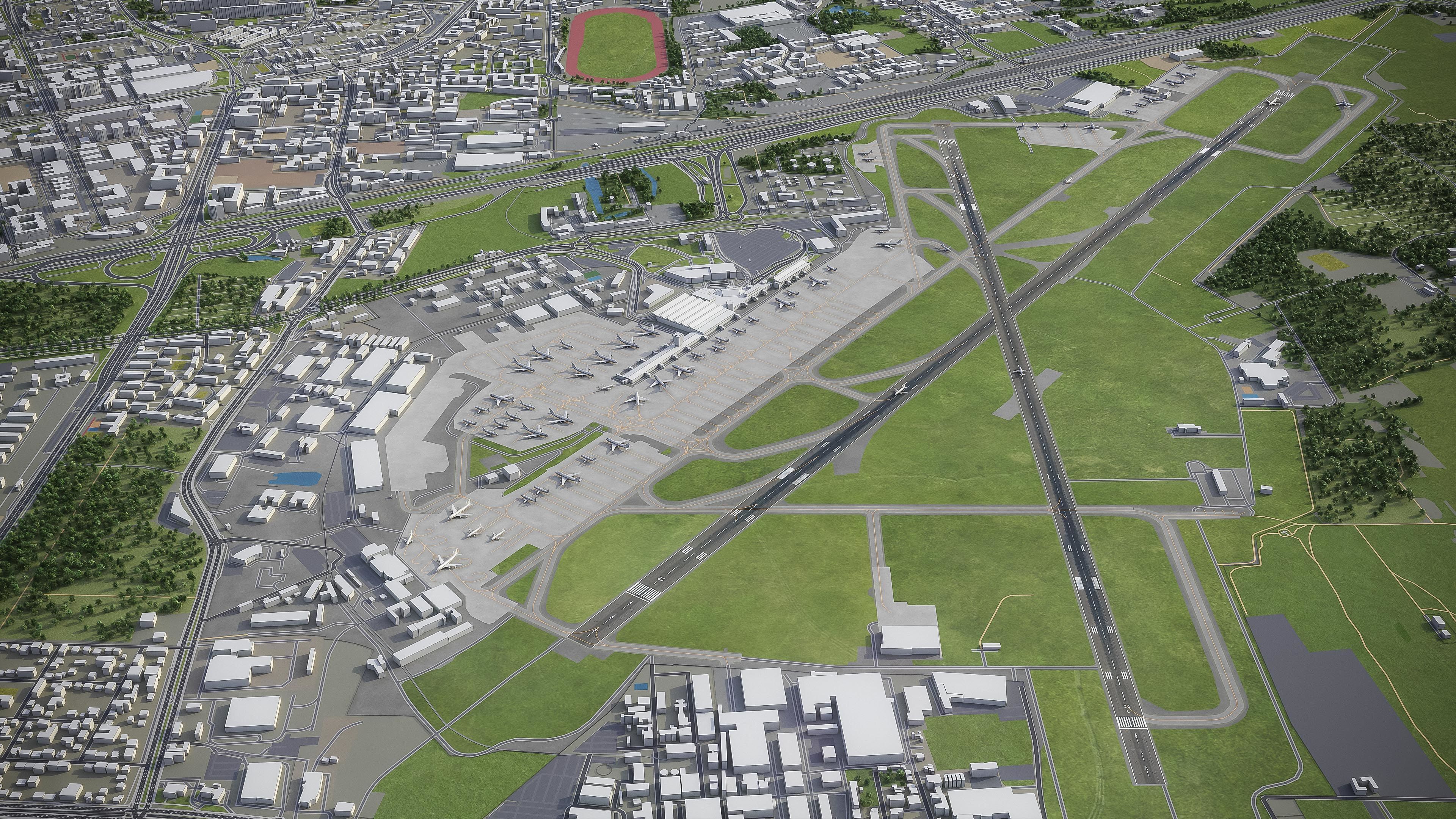 Warsaw - Chopin Airport - WAW Low-poly 3D model_7