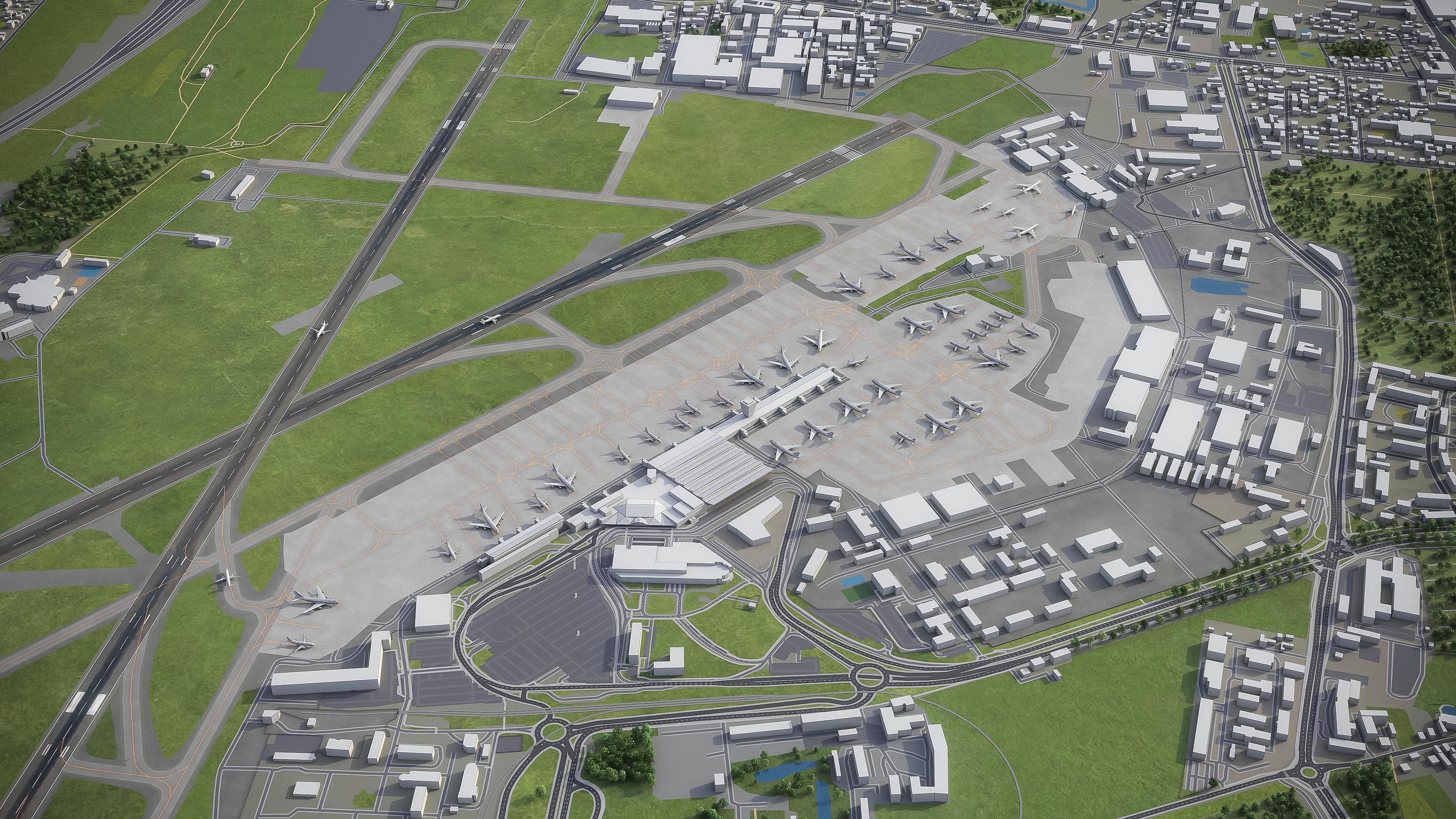 Warsaw - Chopin Airport - WAW Low-poly 3D model_3