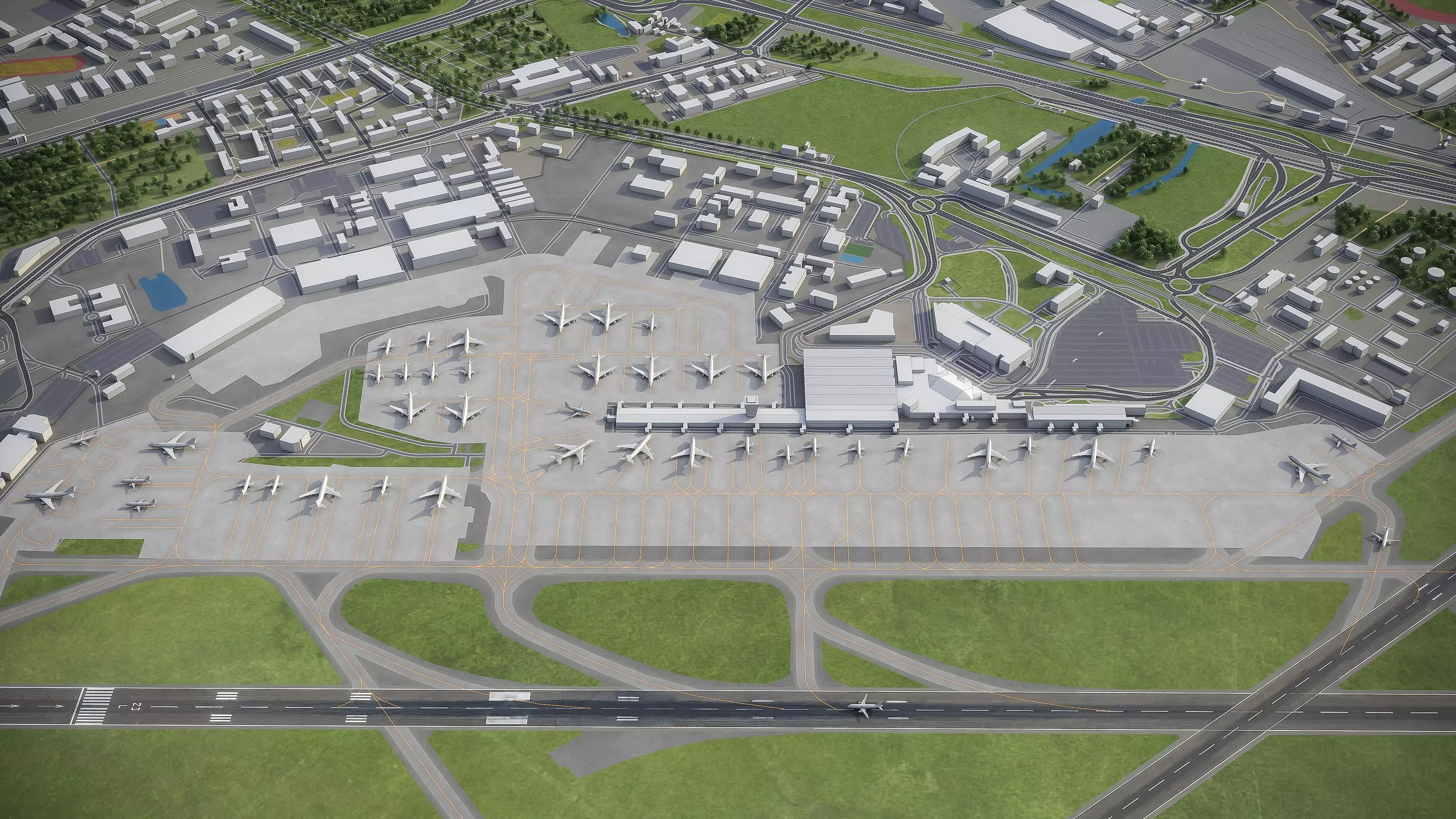 Warsaw - Chopin Airport - WAW Low-poly 3D model_0
