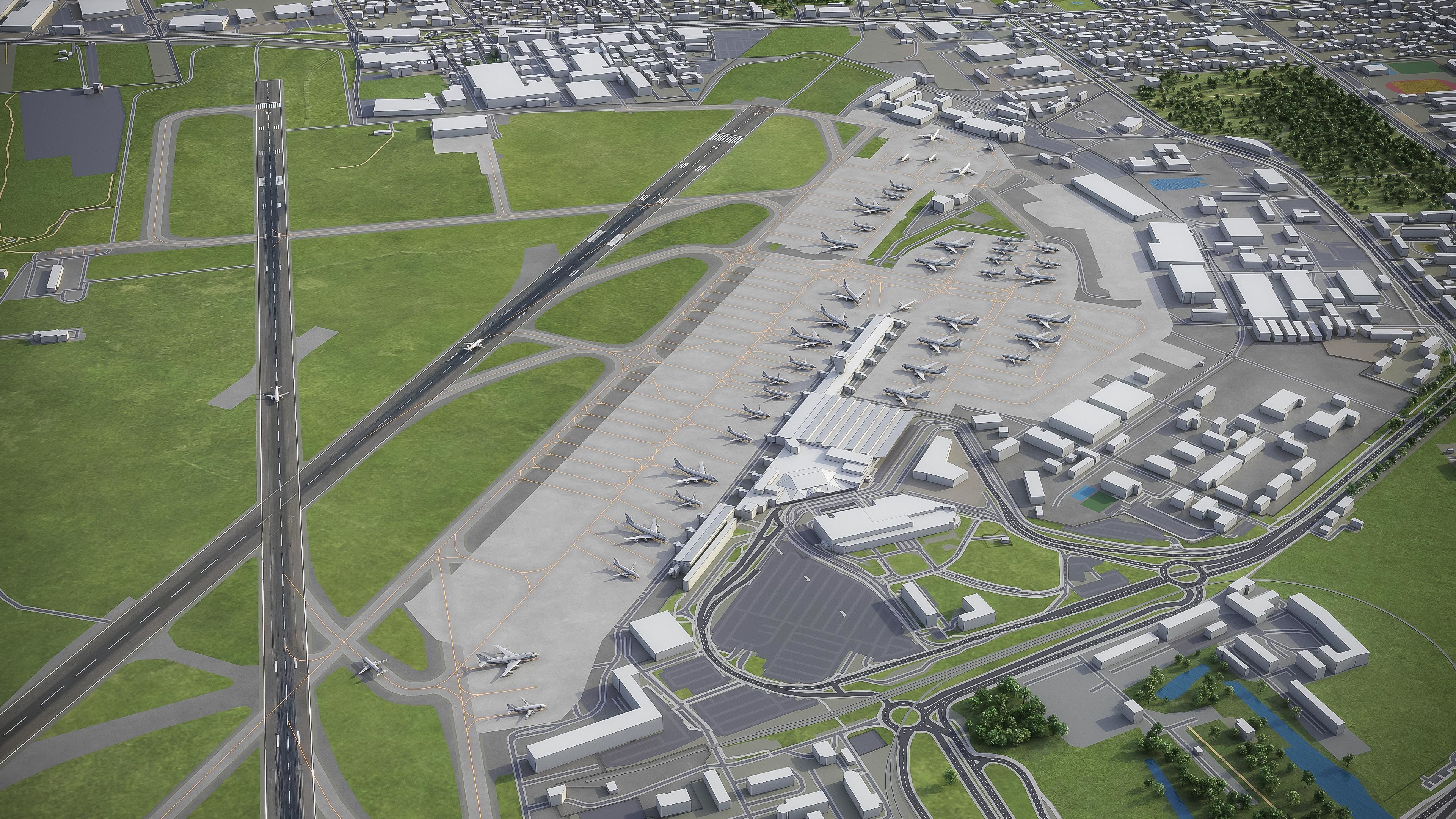 Warsaw - Chopin Airport - WAW Low-poly 3D model_2