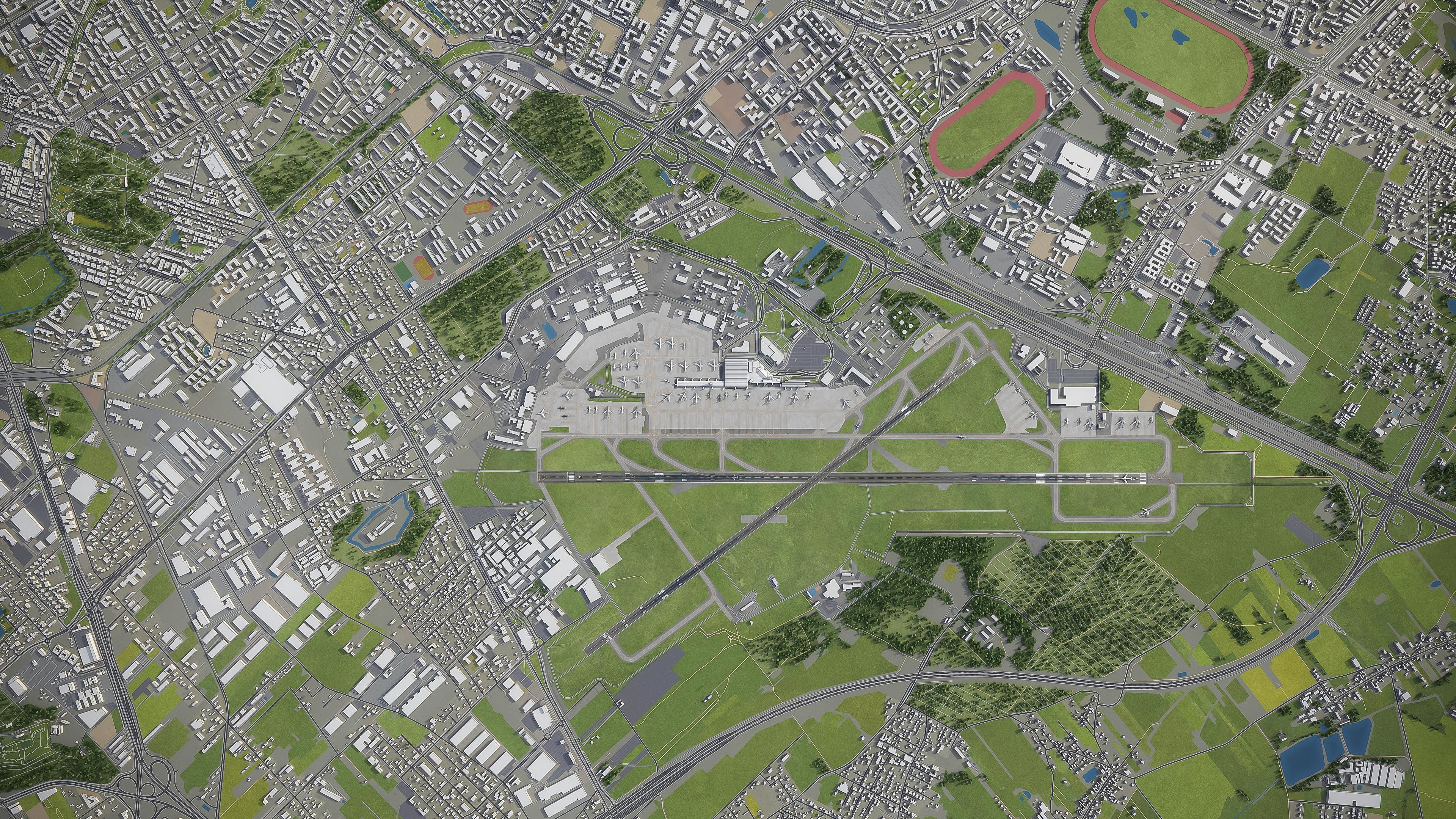 Warsaw - Chopin Airport - WAW Low-poly 3D model_6