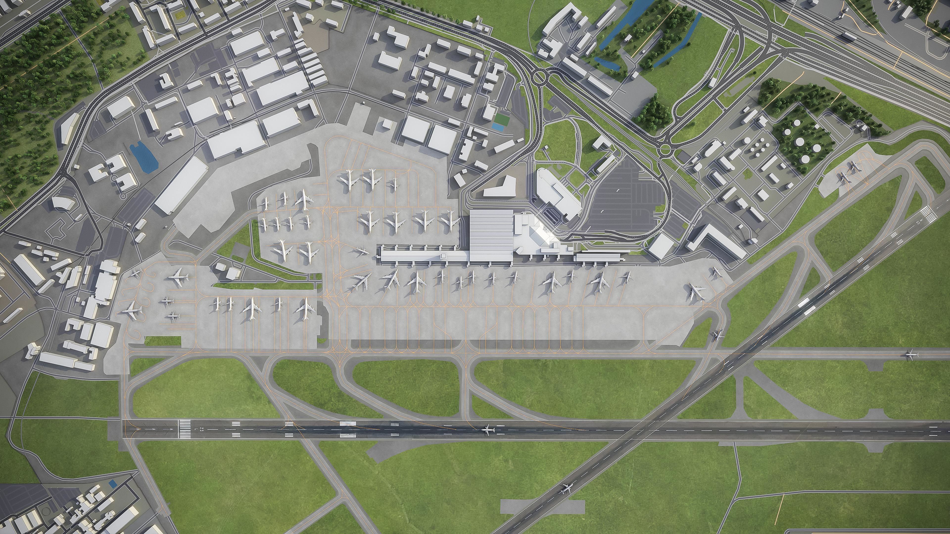 Warsaw - Chopin Airport - WAW Low-poly 3D model_5