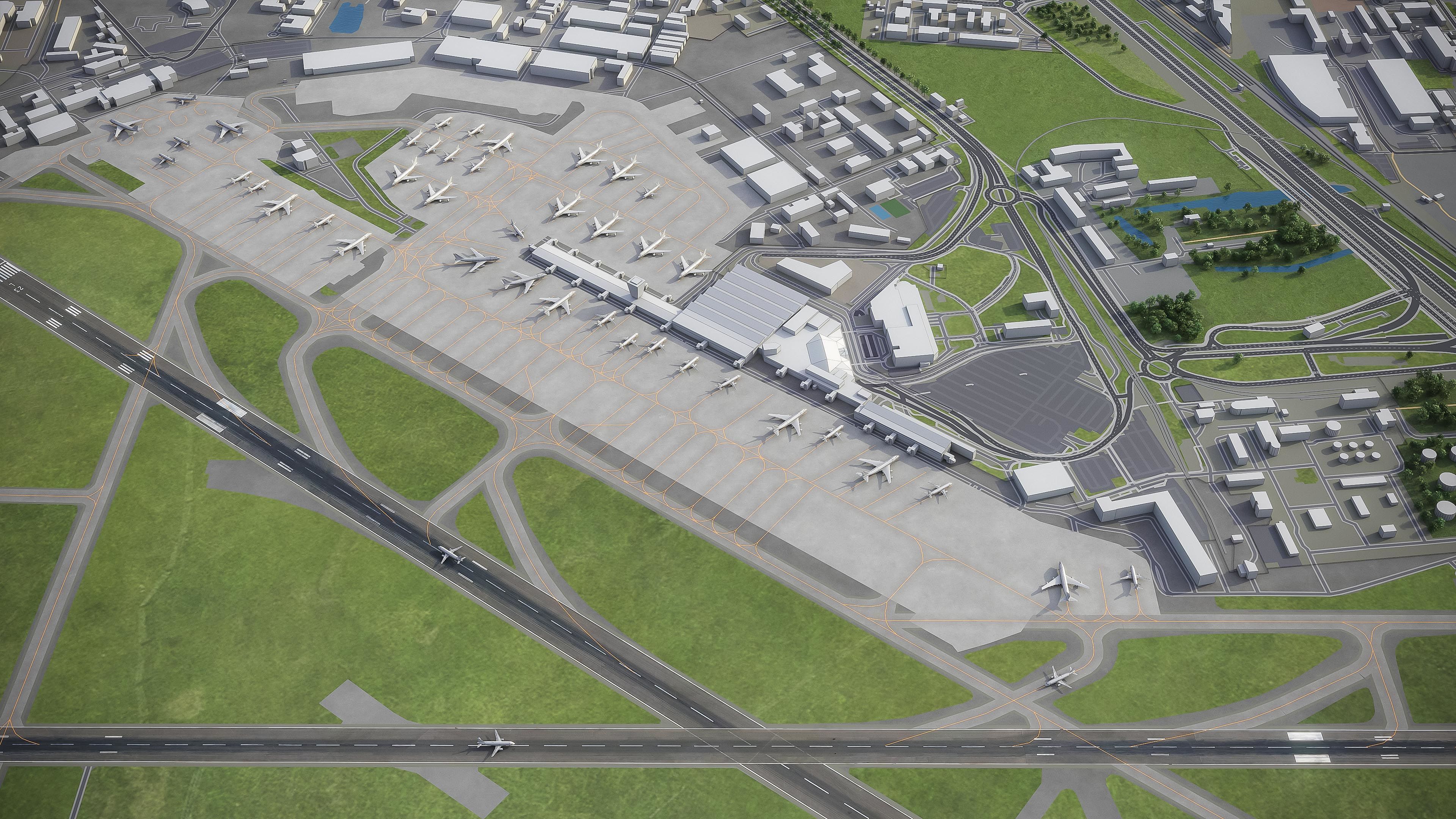 Warsaw - Chopin Airport - WAW Low-poly 3D model_1