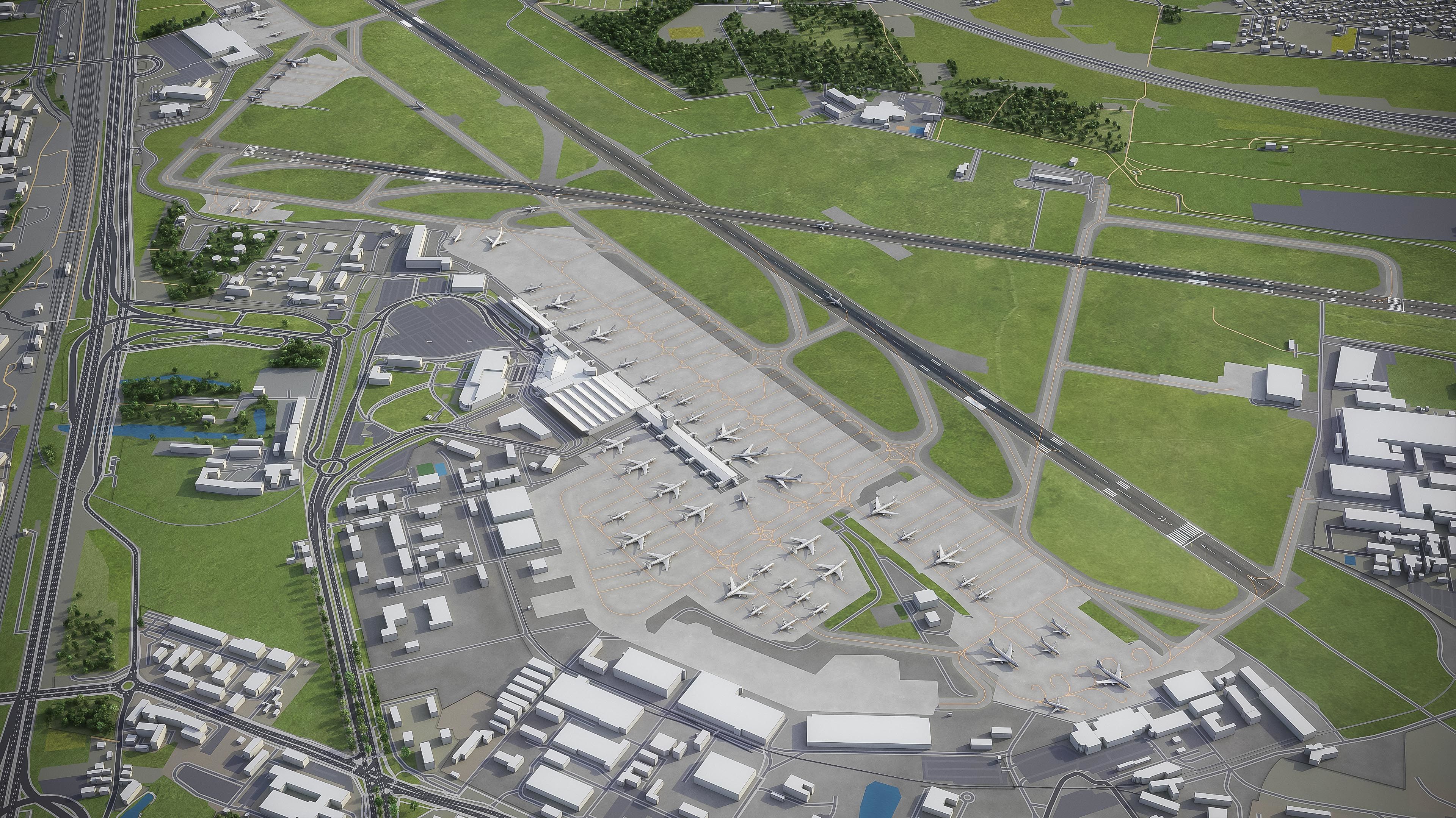 Warsaw - Chopin Airport - WAW Low-poly 3D model_4