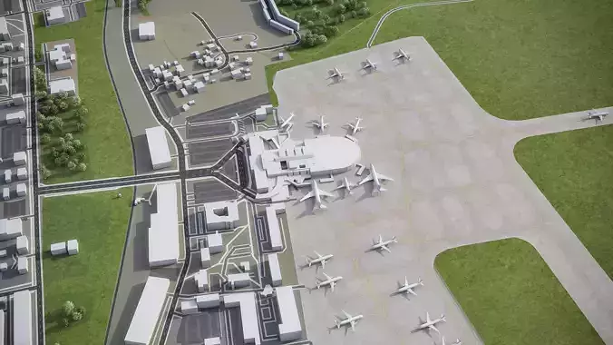Vilnius - Airport - VNO Low-poly 3D model