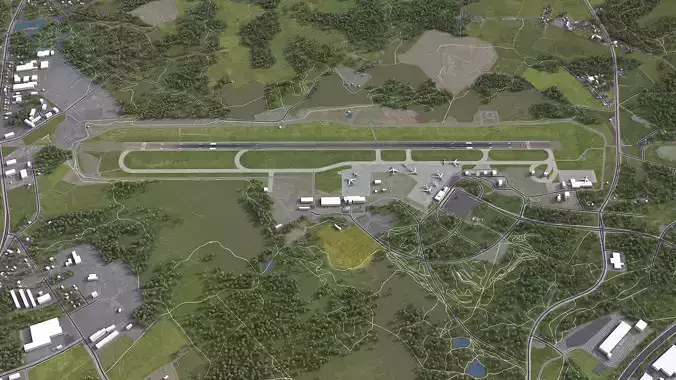 Turku - Airport - TKU Low-poly 3D model