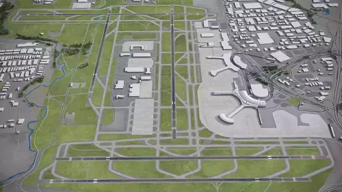 Toronto - Pearson International Airport - YYZ Low-poly 3D model