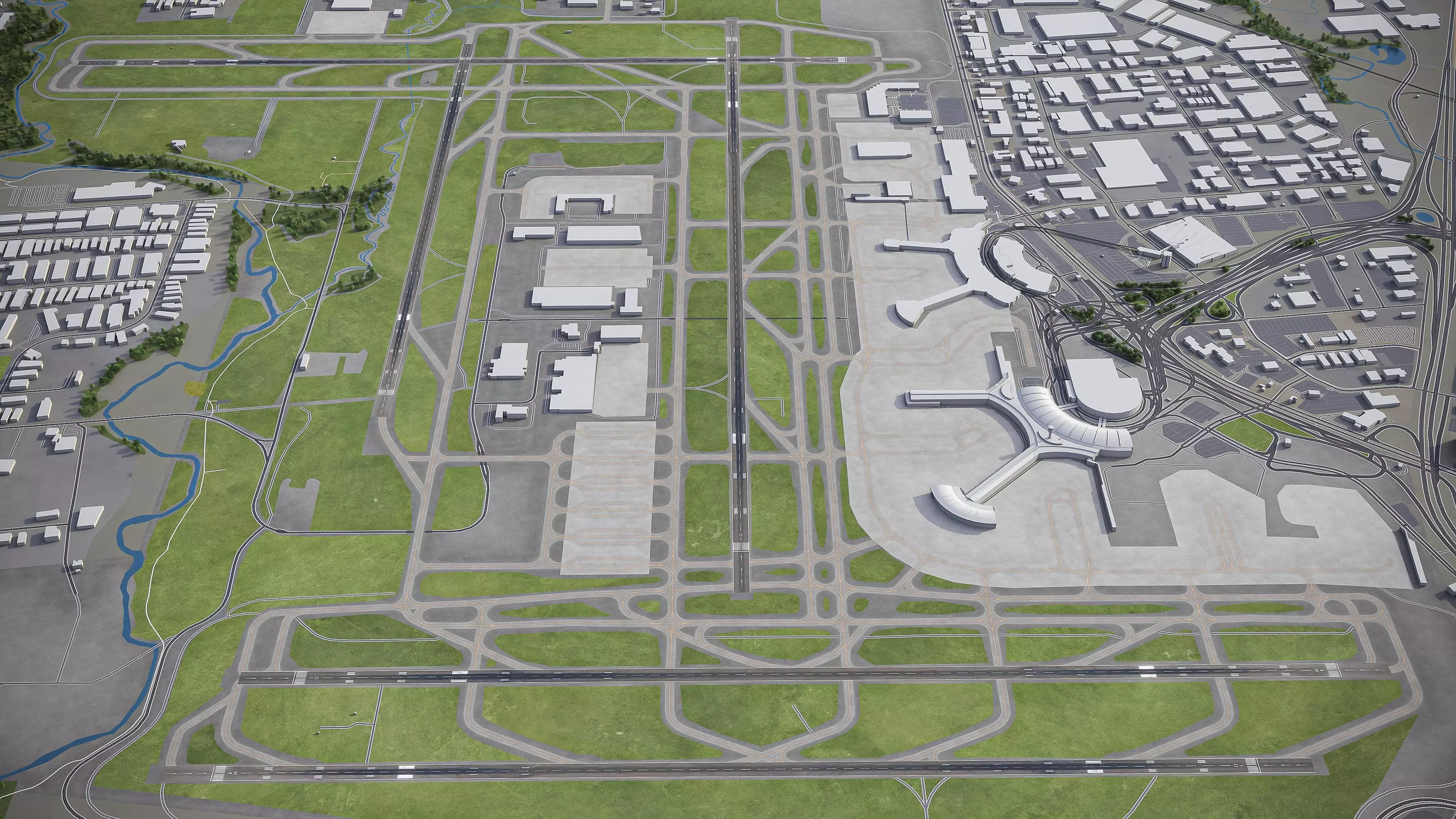 Toronto - Pearson International Airport - YYZ Low-poly 3D model