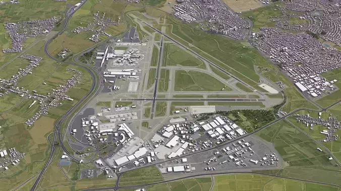 Tel Aviv - Ben Gurion Airport - TLV Low-poly 3D model