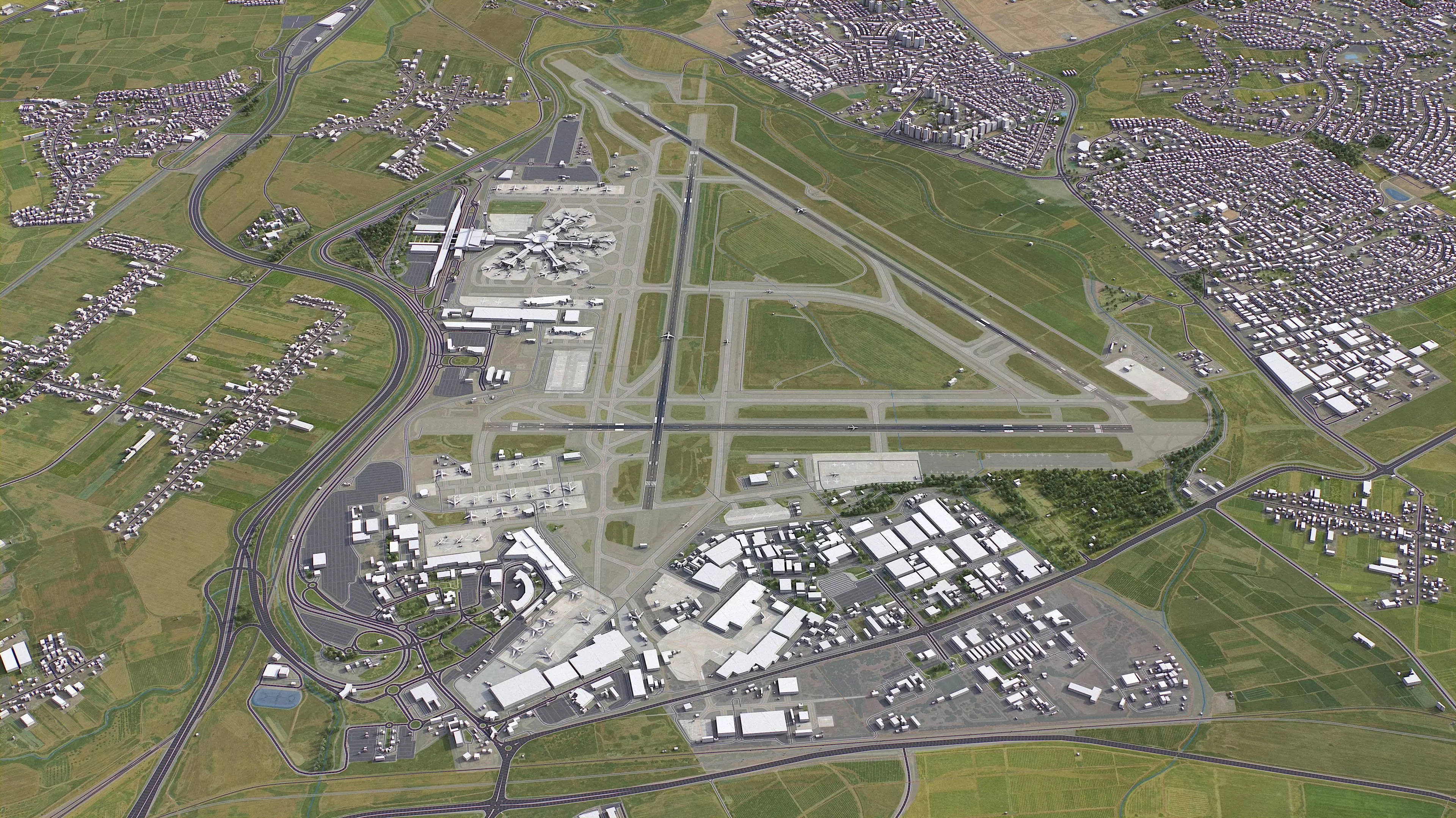 Tel Aviv - Ben Gurion Airport - TLV Low-poly 3D model