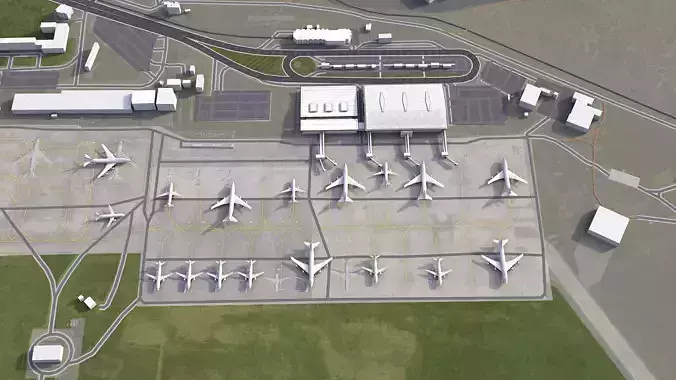 Tbilisi - Airport - TBS Low-poly 3D model