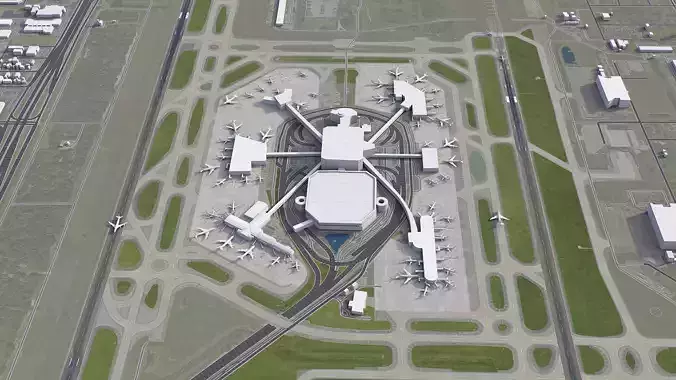 Tampa - Airport - TPA Low-poly 3D model