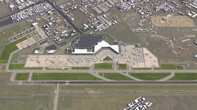 Taiyuan - Airport - TPE Low-poly 3D model