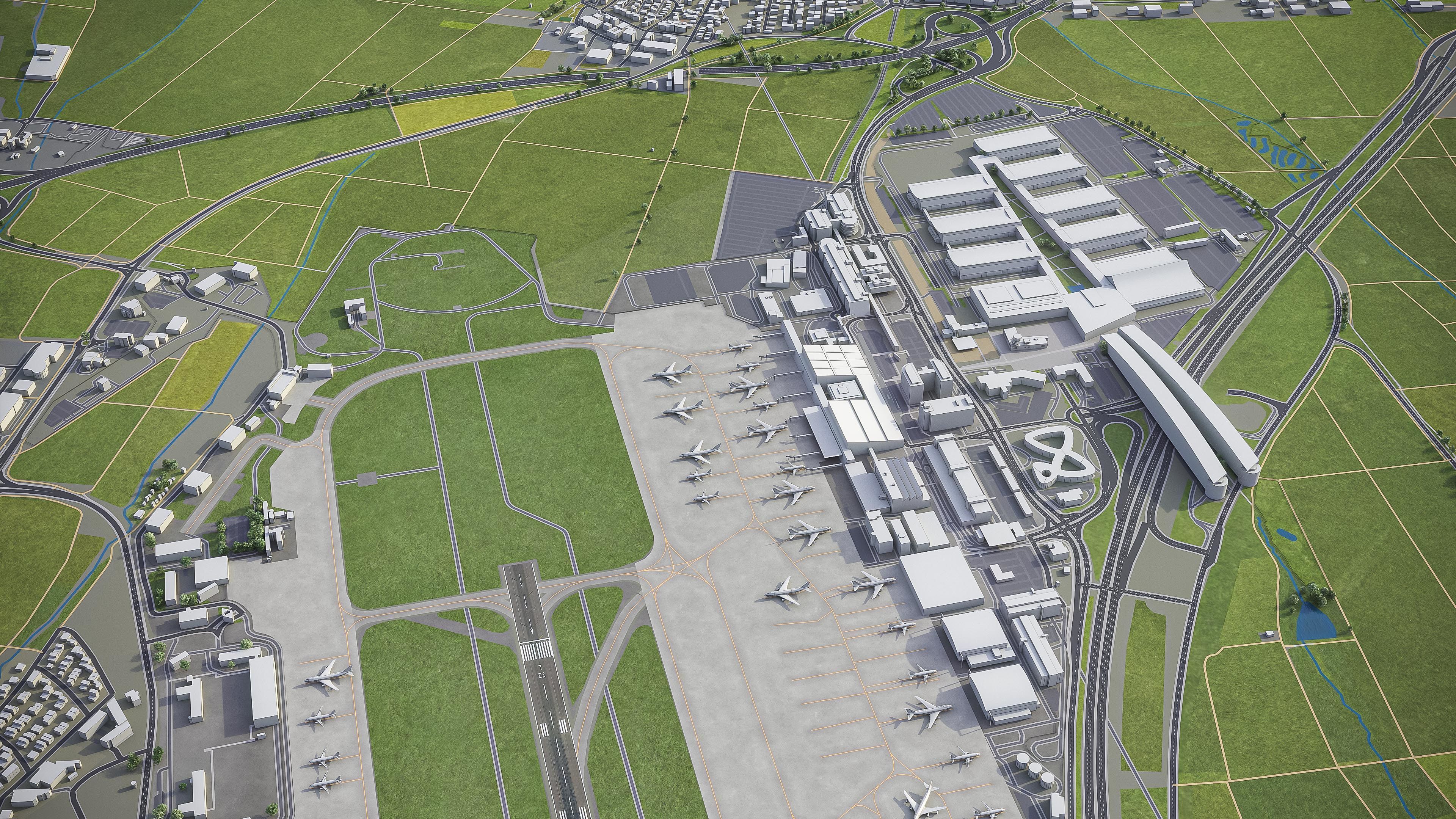 Stuttgart - Airport - STR Low-poly 3D model_4