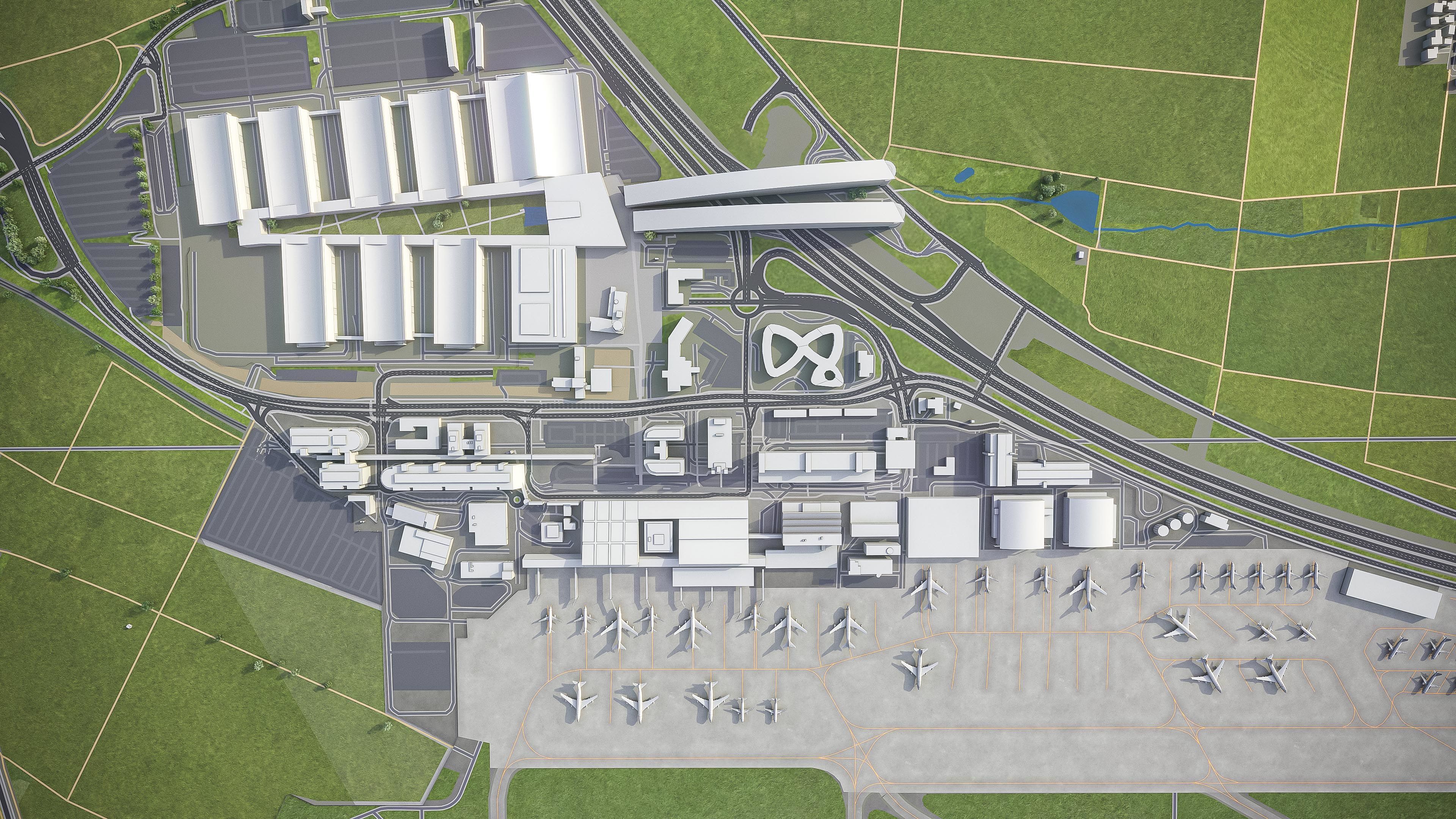 Stuttgart - Airport - STR Low-poly 3D model_5