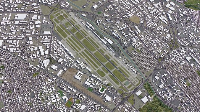 San Jose - Airport - SJC Low-poly 3D model