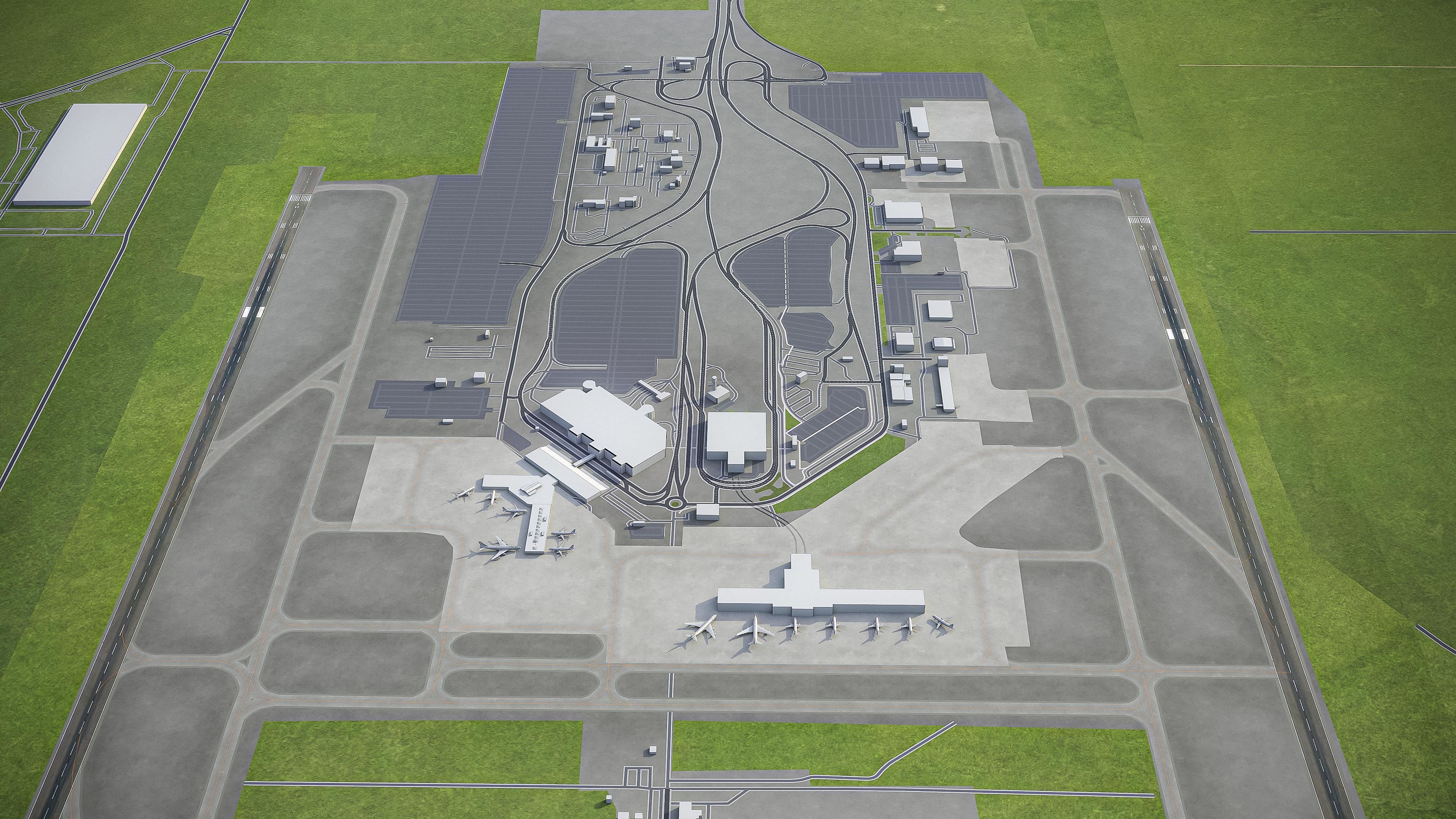 Sacramento - International Airport - SMF Low-poly 3D model_3