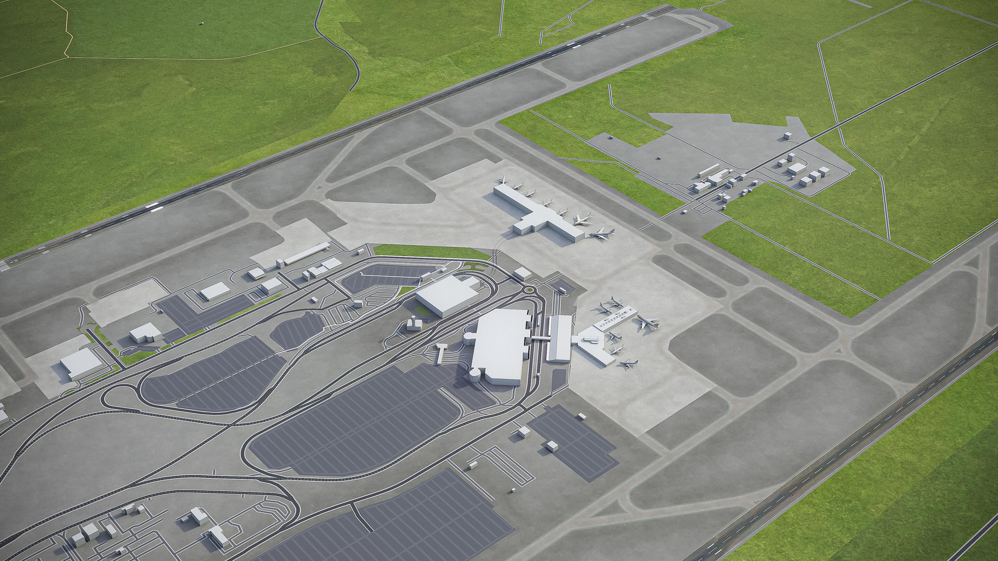 Sacramento - International Airport - SMF Low-poly 3D model_4