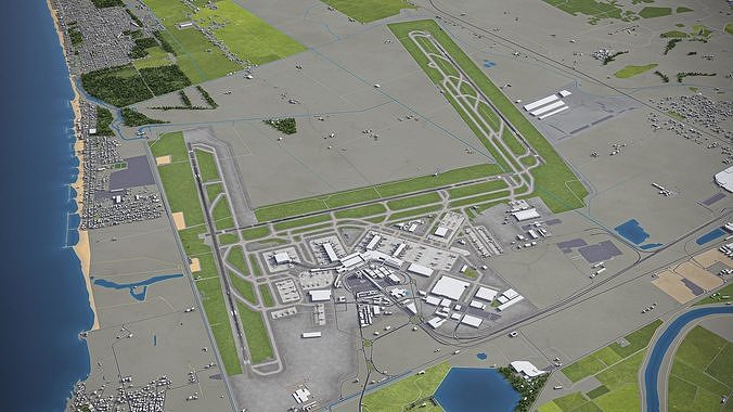 Rome - Fiumicino International Airport Leonardo da Vinci - FCO Low-poly 3D model
