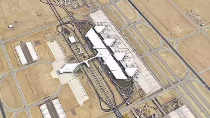 Riyadh - King Khalid Airport - RUH Low-poly 3D model