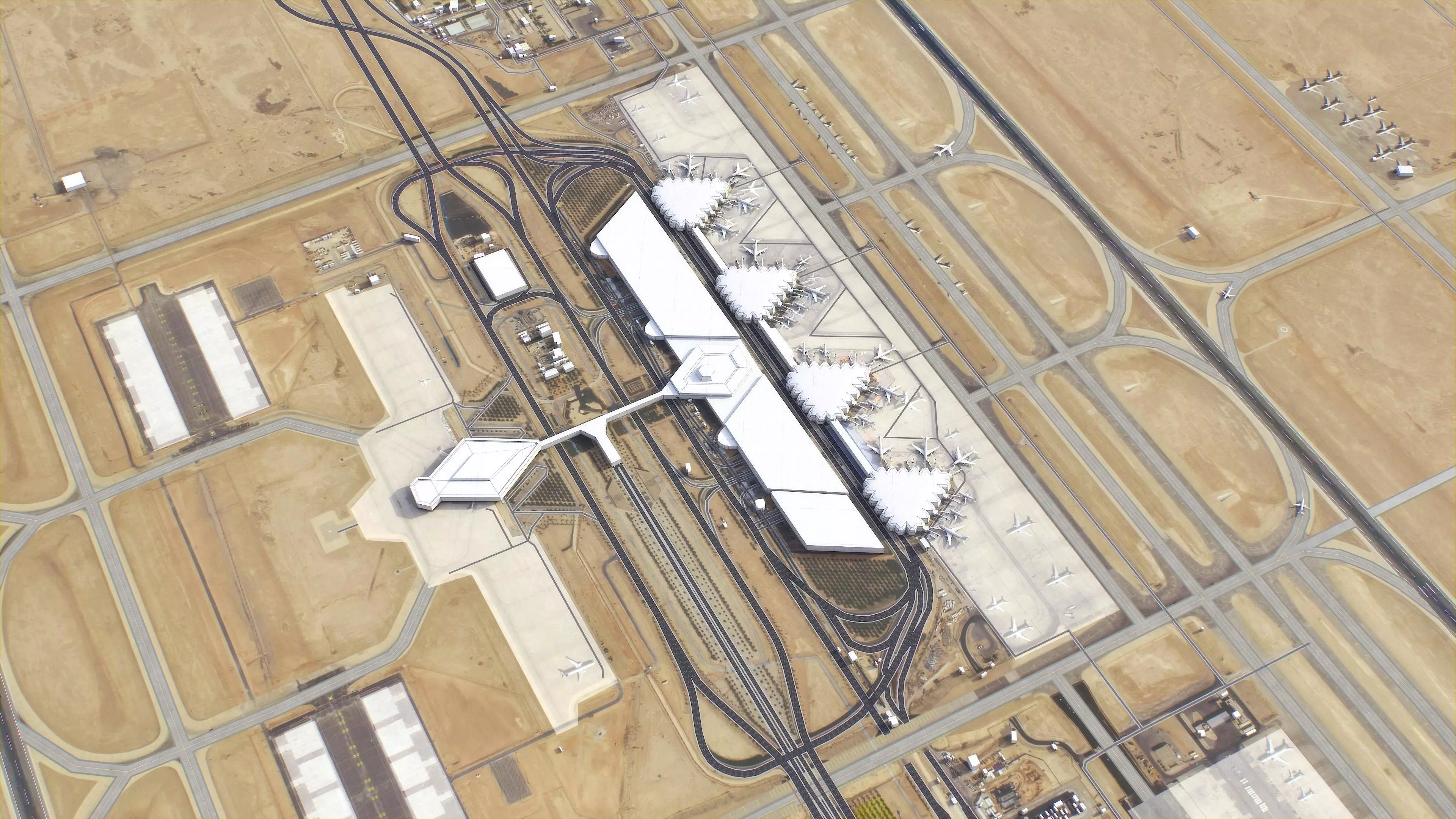 Riyadh - King Khalid Airport - RUH Low-poly 3D model_0