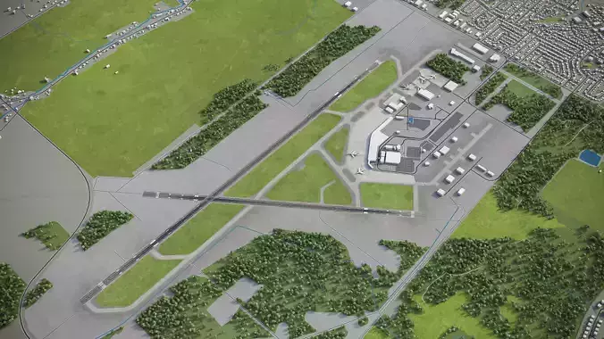 Quebec - Airport - YQB Low-poly 3D model